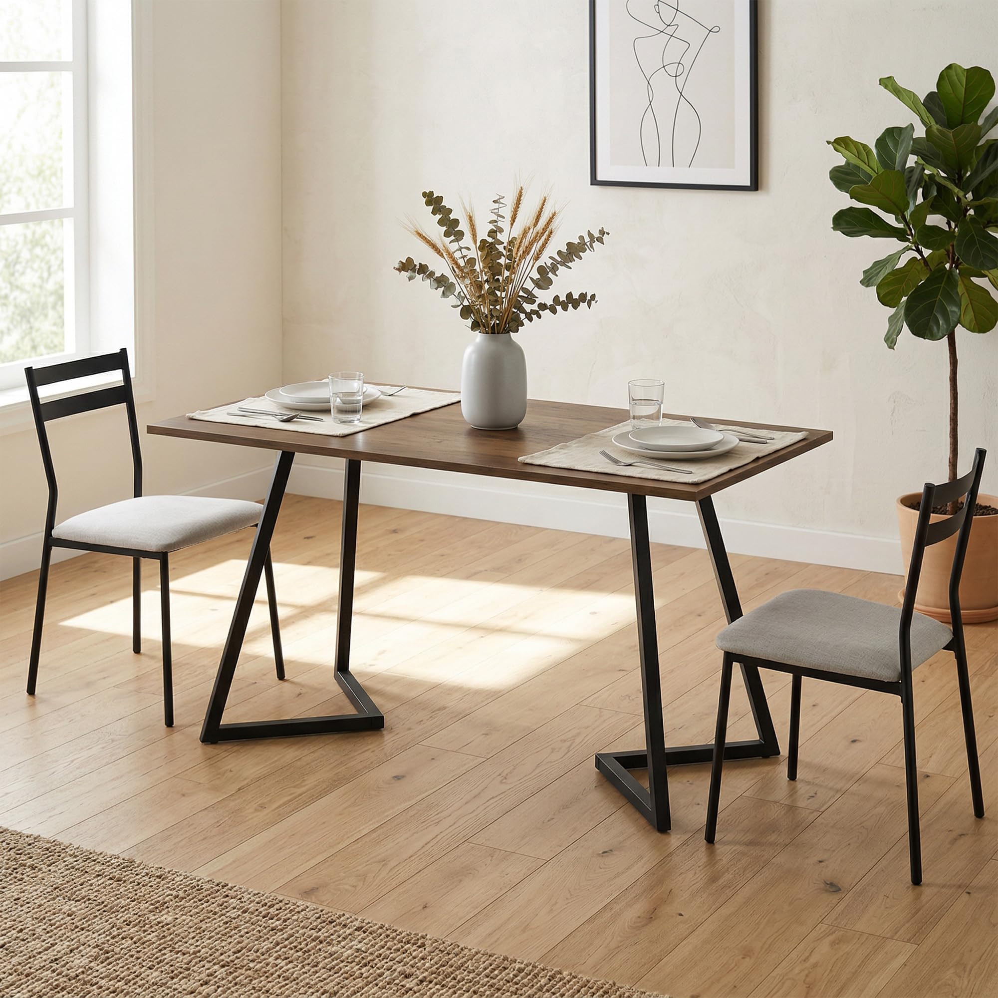 HOMCOM 4 Patas de Mesa de Acero para Mesa de Comedor 43x3x72 cm Negro
