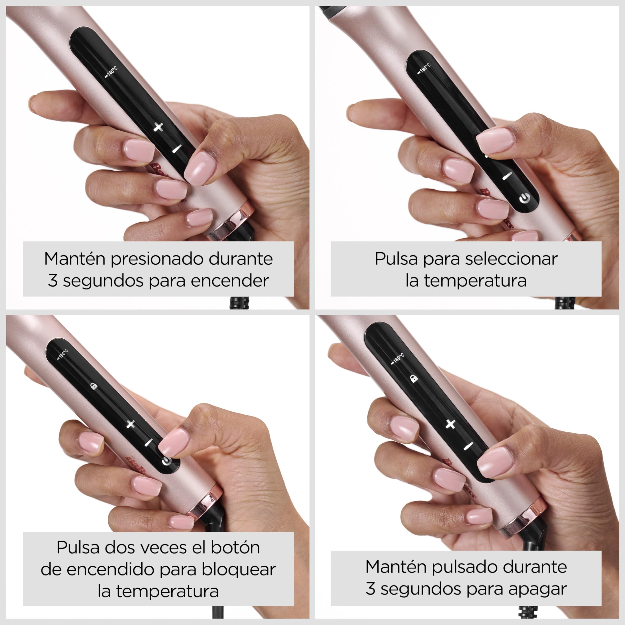 BaByliss Volume Boost Cepillo Térmico Caliente - Barril de 38mm, Cepillo Rizador Calentado, Control Iónico Antifrizz, 4 Niveles de Calor, Multivoltaje, Rosa/Negro, HSB200E