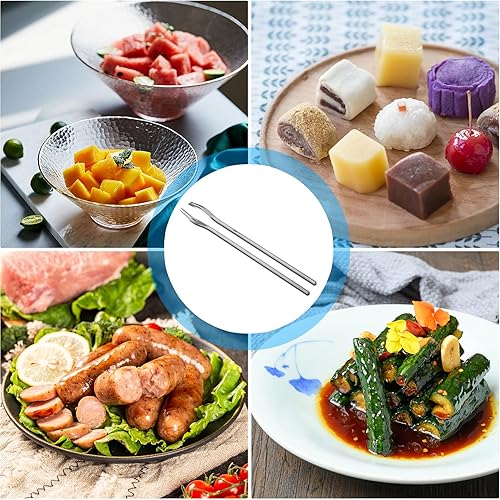 Miniatura 7 de Tenedores para pepinillos, tenedores de oliva de mango largo de 8.66 pulgadas, tenedores de ensalada de mango largo de acero inoxidable 188,