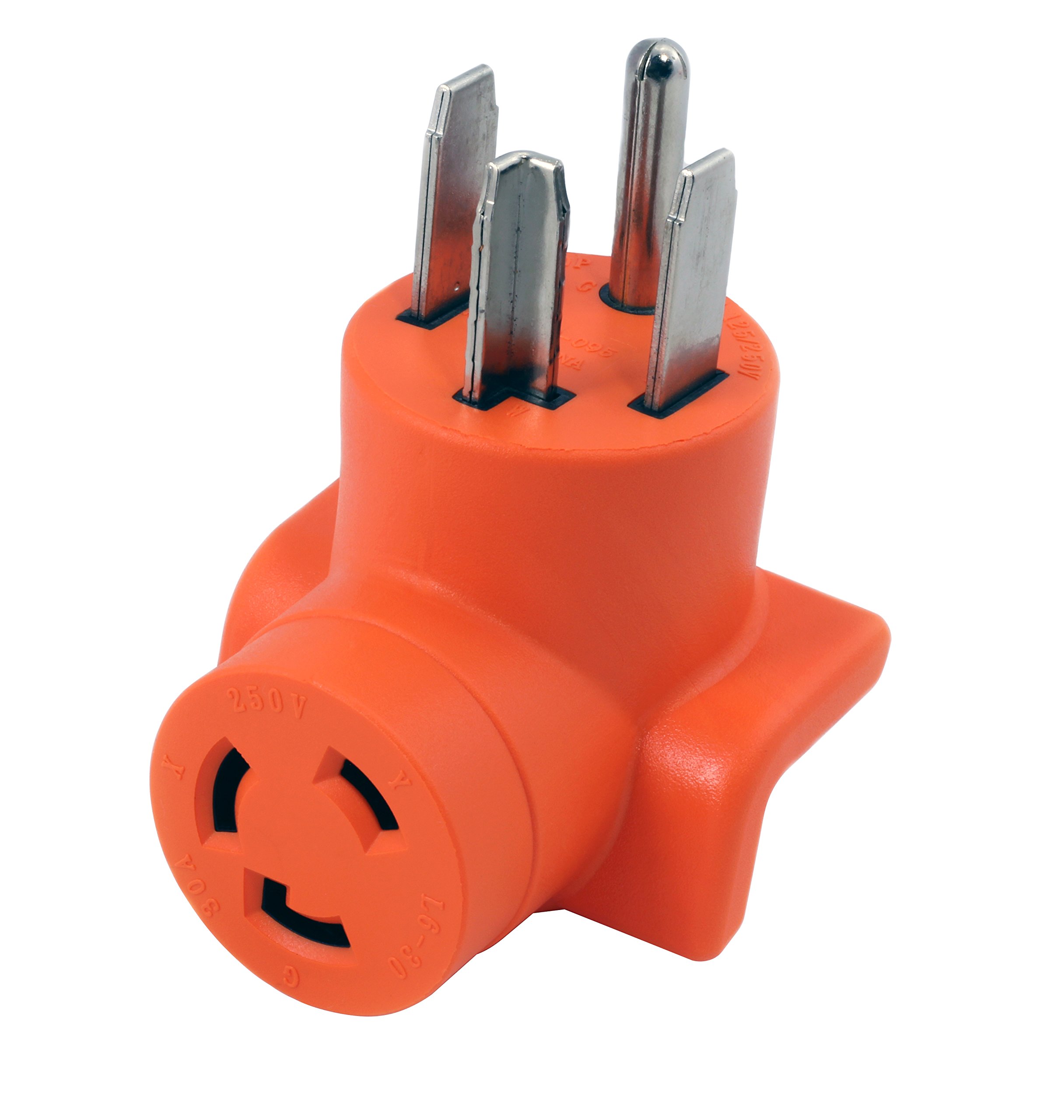 Amazon Com Ac Works 30 Amp 4 Prong Dryer Wall Outlet Adapter To L6 30 30a 250v Locking Appliances