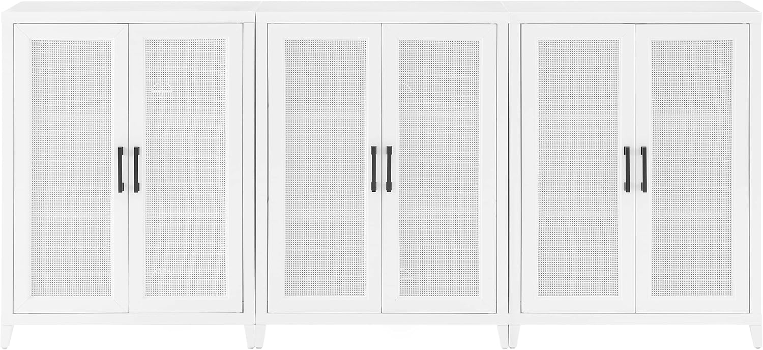 Crosley Furniture Milo 2-Piece Entertainment Center TV Stand, Media Console, Vinyl Record Storage, White