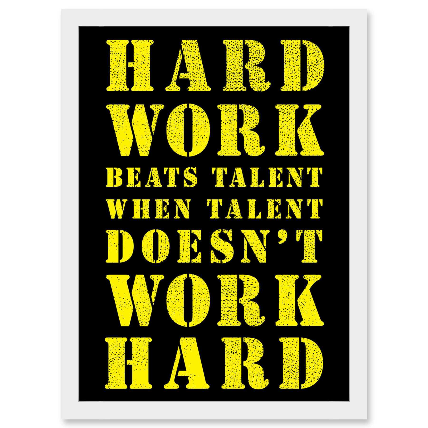 Artery8 Exercise Motivation Hard Work Beats Talent Inspirational Gym Wall Art Artwork Framed A3 Wall Art Print