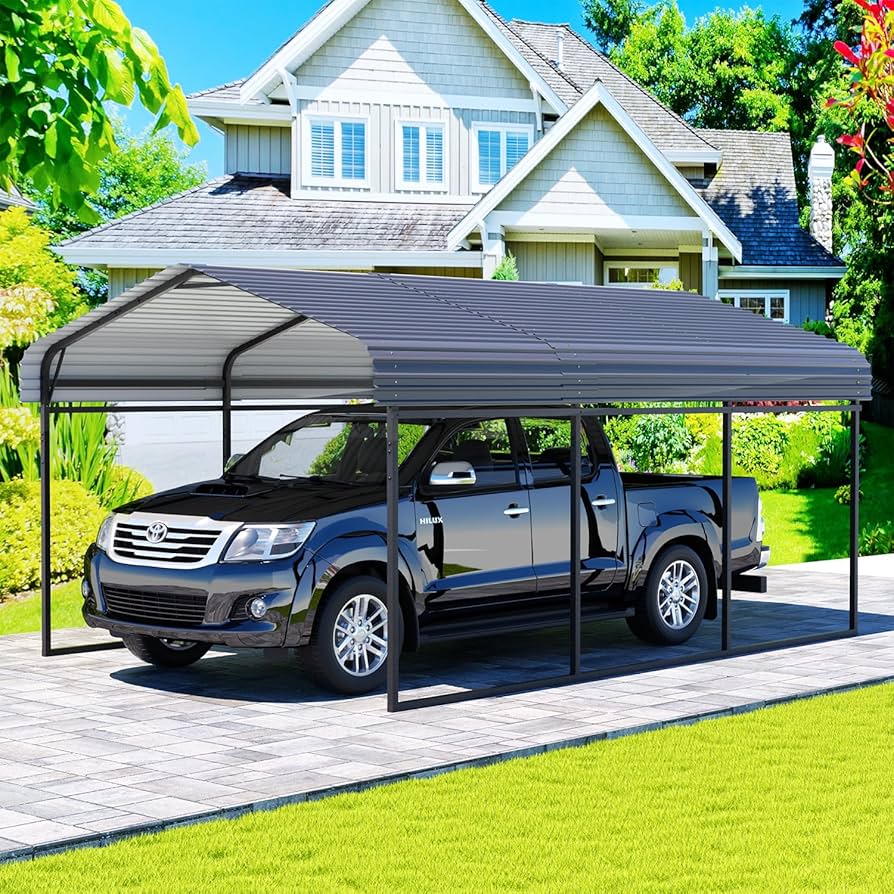 Reljofum 10 X 15 FT Metal Carport With Galvanized Steel