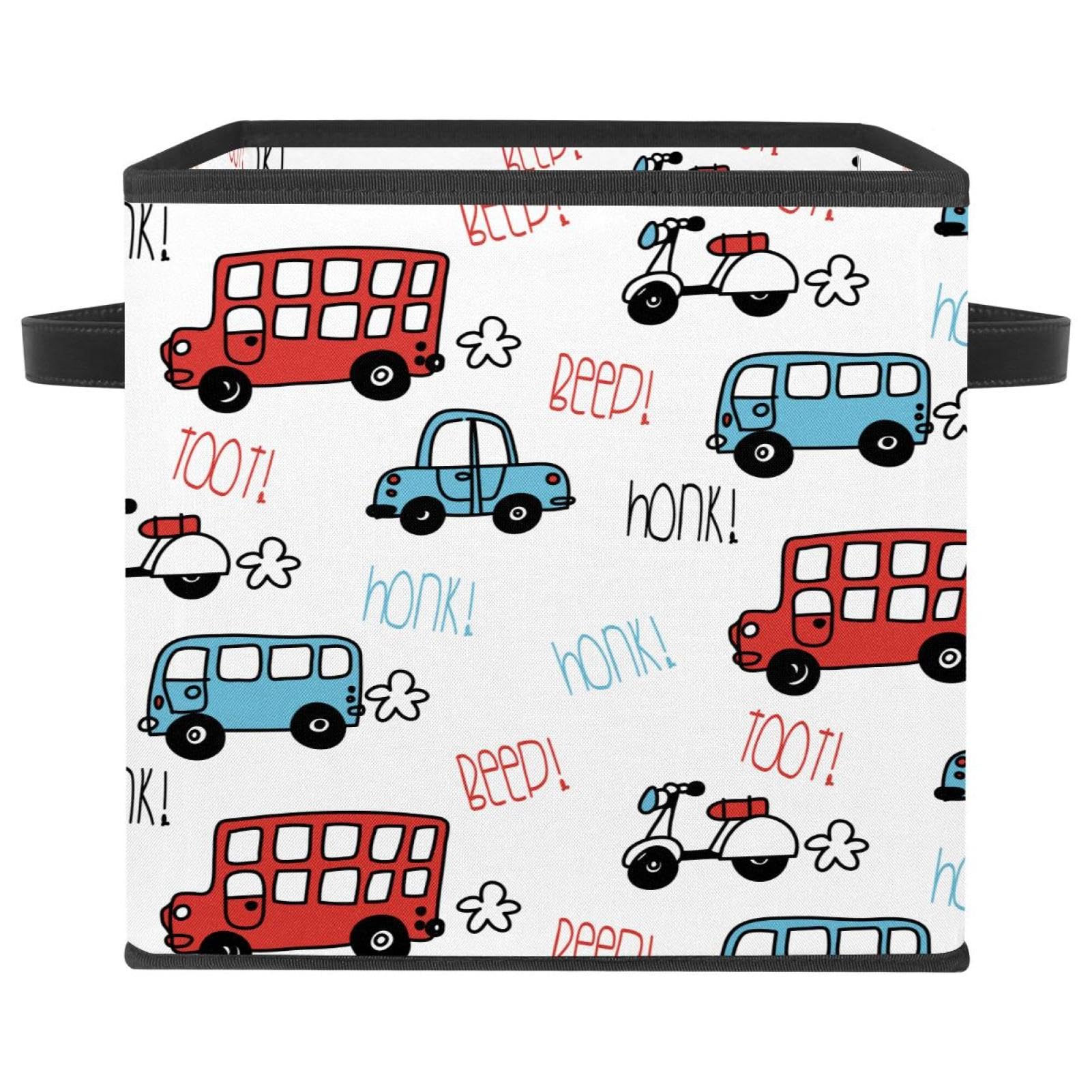 Boîte en tissu pliable avec poignées pour jouets et livres