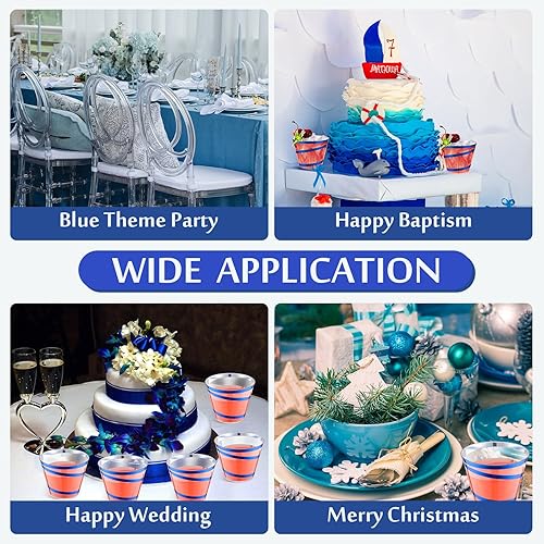 Miniatura 4 de Gejoy 100 vasos de plástico desechables de 9 onzas, vasos de plástico duro, vasos transparentes, elegantes vasos de boda para el día de la madre,