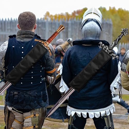 Miniatura 5 de Jecery 2 piezas de soporte de espada para la espalda, funda de espada Katana, bolsa de transporte de espada negra con correa de nailon, mini cintura