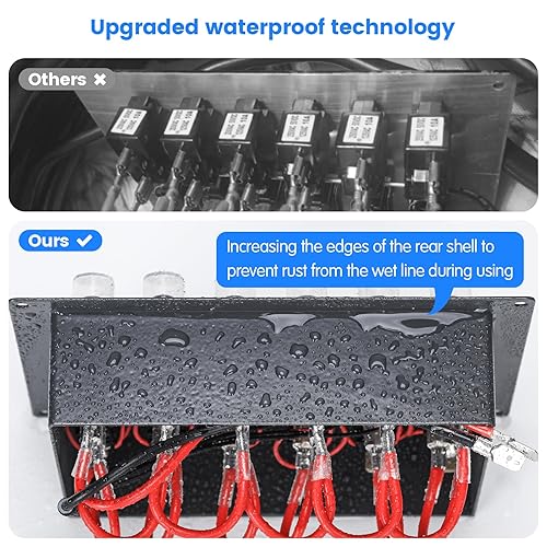 Miniatura 10 de Panel de interruptores marinos, Haoguo Panel eléctrico de barco de 6 bandas con disyuntor, IP67 impermeable, aplicable a barcos, yates, barcos de