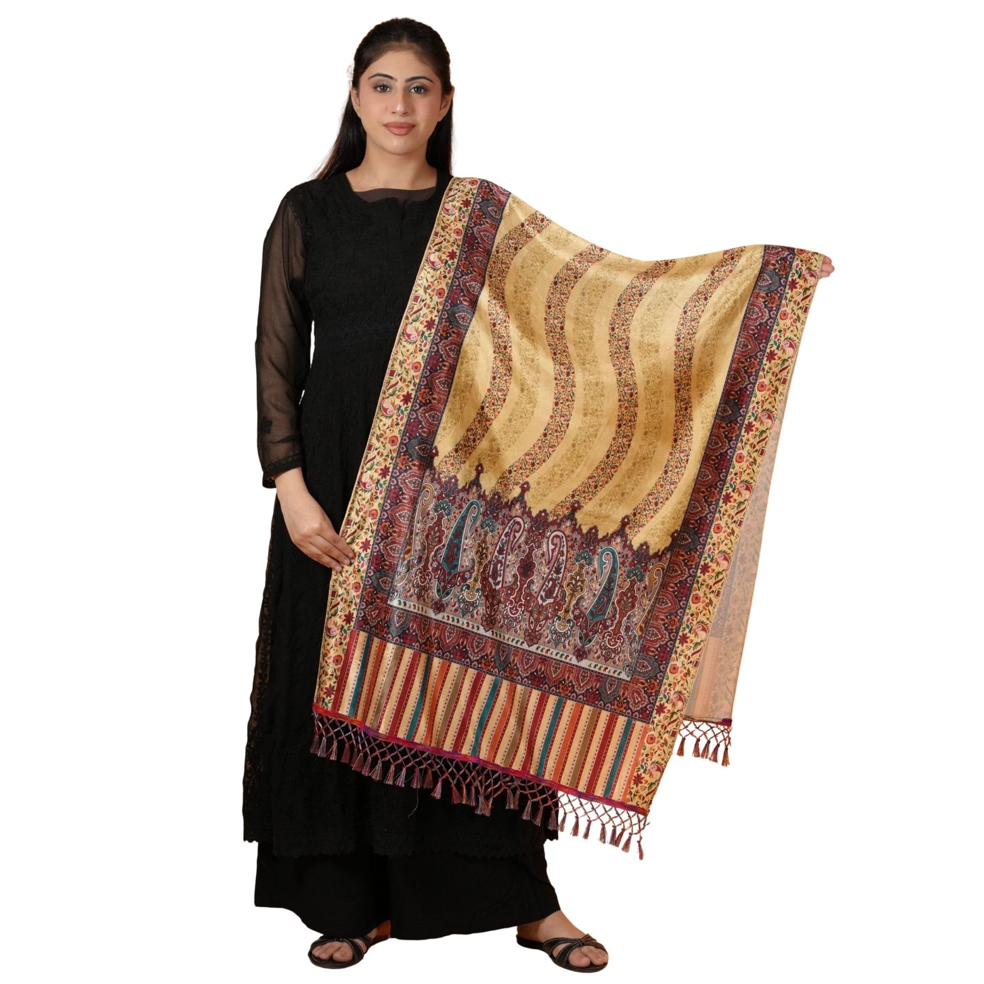 Velvet Printed Women Shawl | Multicolor-image-25