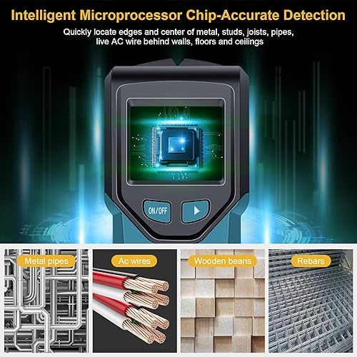 Miniatura 3 de Stud Finder Wall Scanner - 5 in 1 Stud Finder Tool w/Smart Chip and HD LCD Display, Stud Detector Beam Finders for the Center and Edge of Wood AC