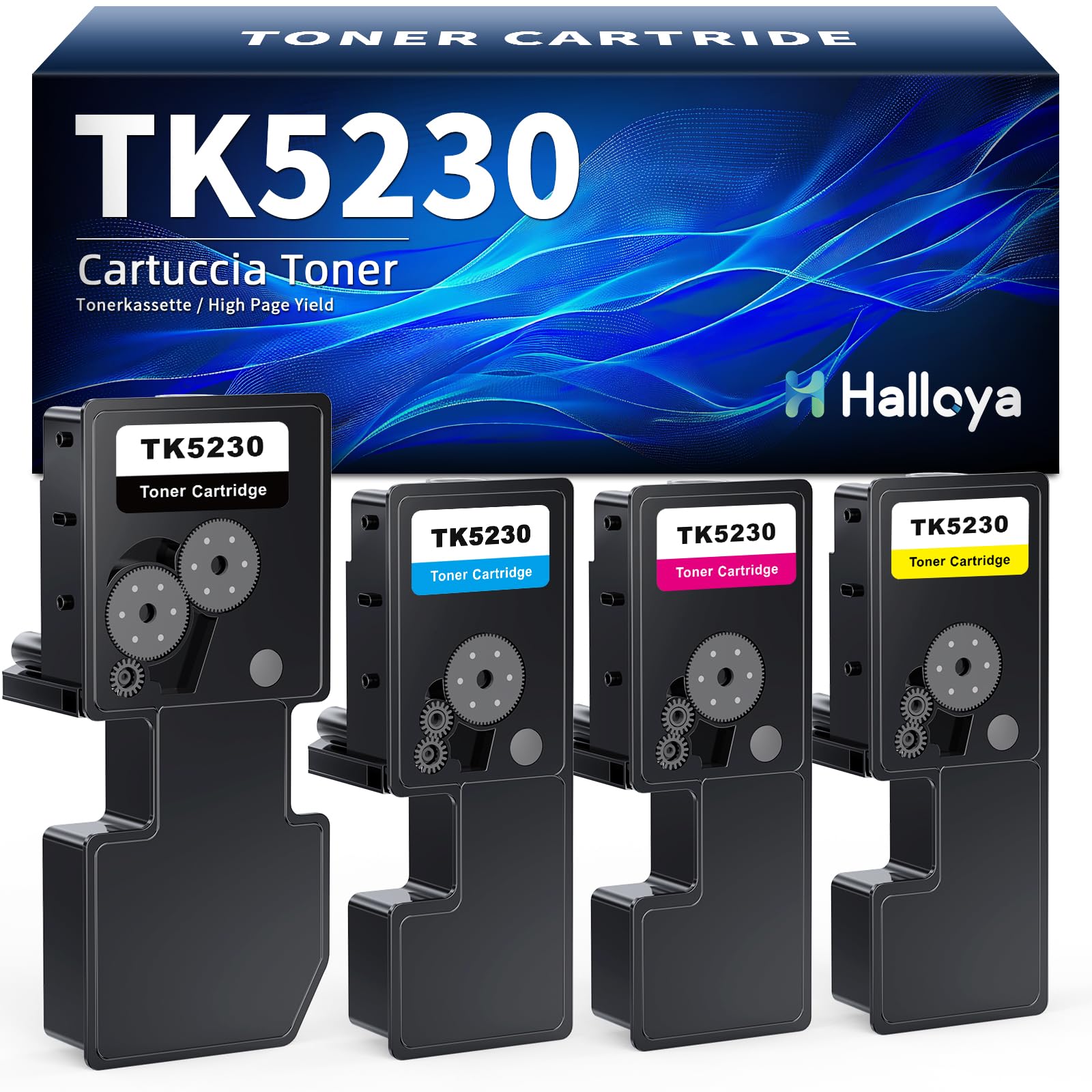 Halloya TK5230 Kompatibel für Kyocera TK-5230 TK 5230 | Kompatibel für ECOSYS M5521Cdw M5521Cdn P5021Cdn P5021Cdw P5021 M5521 TK-5230K TK-5230C TK-5230Y TK-5230M (4er-Pack)