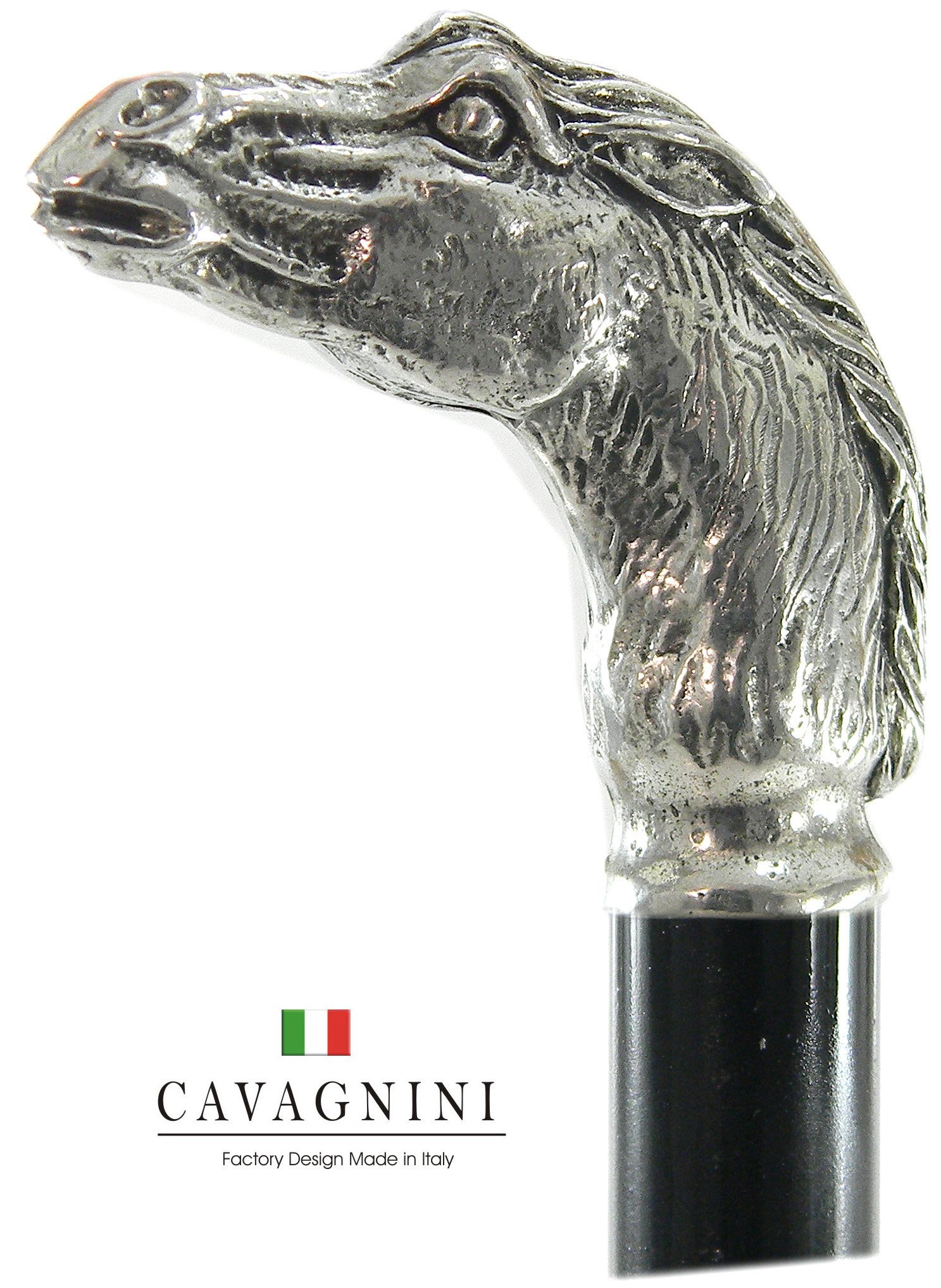 Walking Stick Luxury, Orthopedic Stick for Men/Women, Italian Craftsmanship, Length 26" 3/8-38" 3/16, Non-Slip Rubber Models for Walking in Style - Gnali Horse