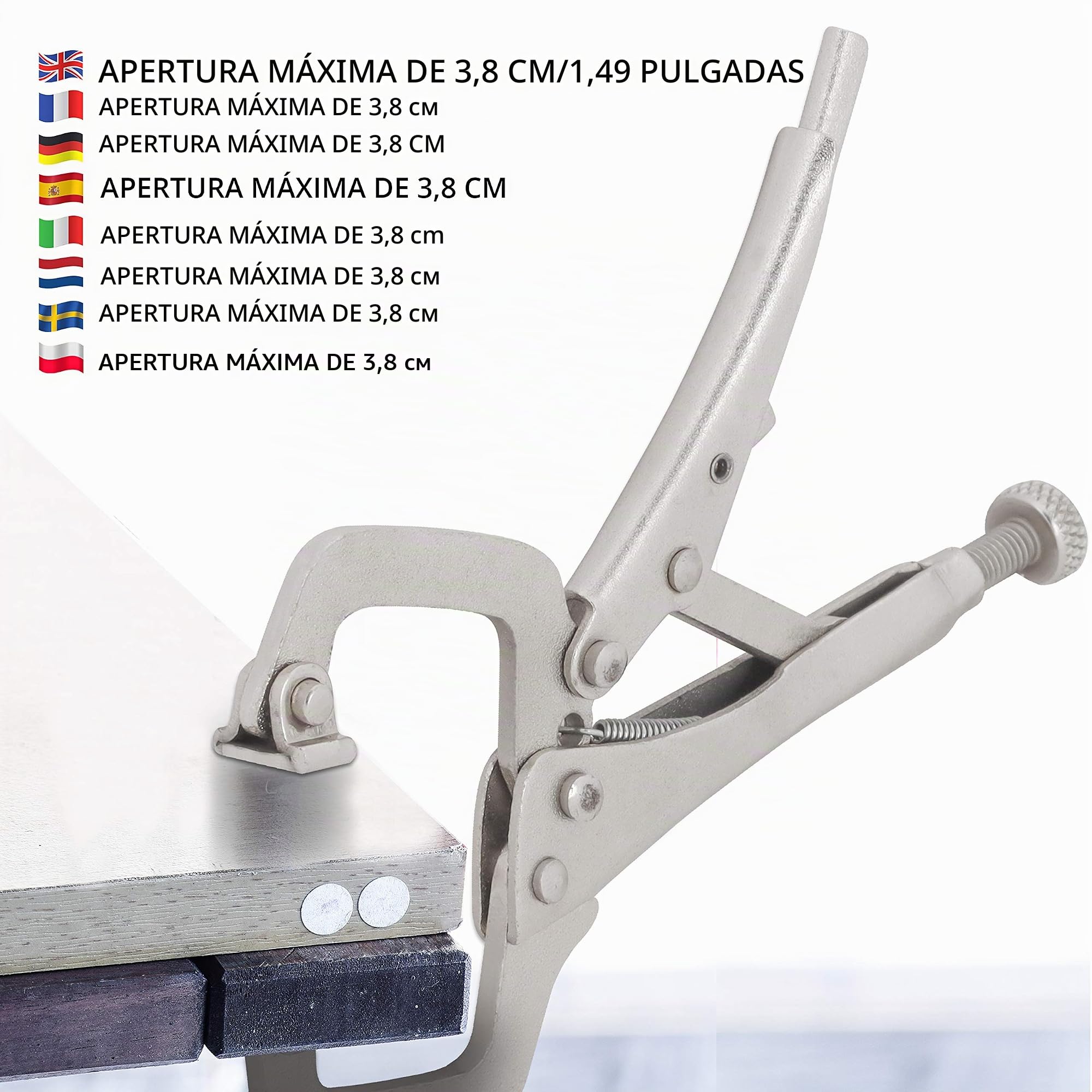 Kurtzy Abrazadera en C Sargentos de Apriete 13,3 cm de Metal con Tornillo Ajustable y Almohadillas Giratorias (Pack de 8) Juego Alicates Soldar Fácil Liberación - Superficies Disparejas, Manualidades
