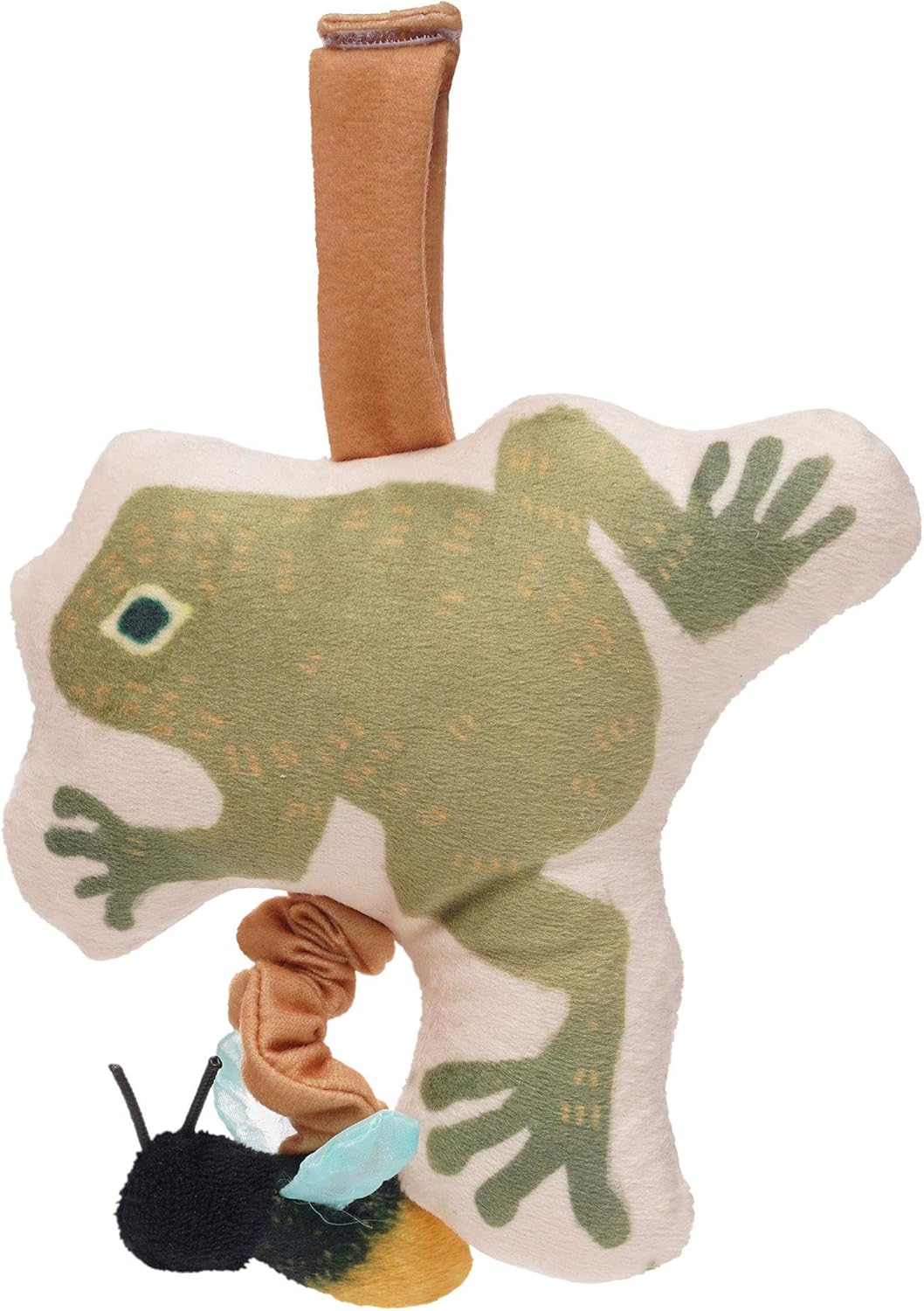 Manhattan Toy Button Bunny Brahm's Lullaby Pull Musical Toy with Baby Chime and Adjustable Fabric Loop for Carriers and Cribs