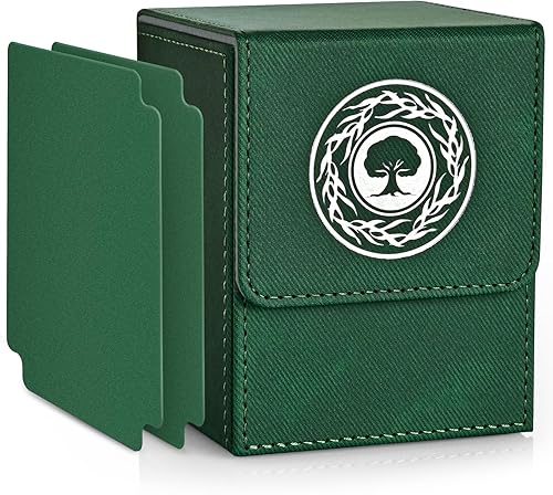 Infinity Guard Caja de cartas para MTG, Magic Commander Deck Box se adapta a más de 200 tarjetas sin fundas para tarjetas comerciales TCG CCG (verde)