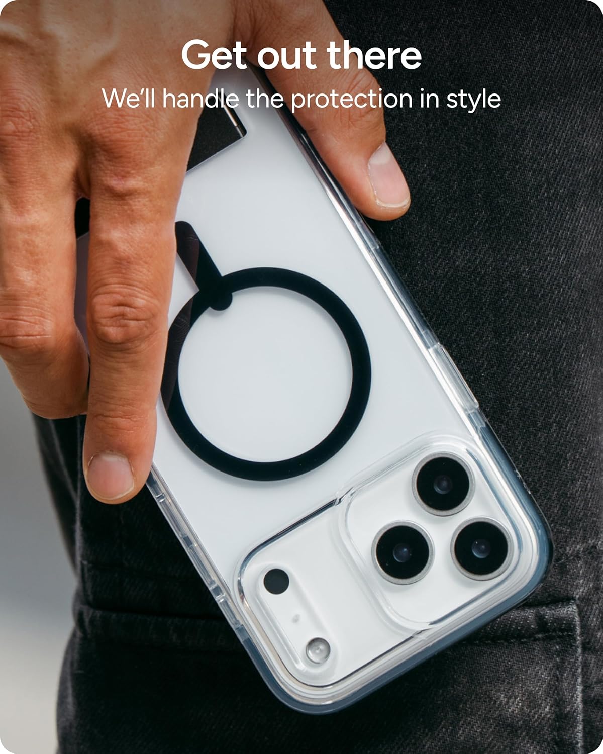 ZAGG Santa Cruz Snap Case with Kickstand for iPhone 17 Pro - Titanium, Drop Protection (13ft/4m), MagSafe Charging Compatible, ClearGuard Anti-Yellowing Technology, Scratch Resistant Phone Case - Image 7