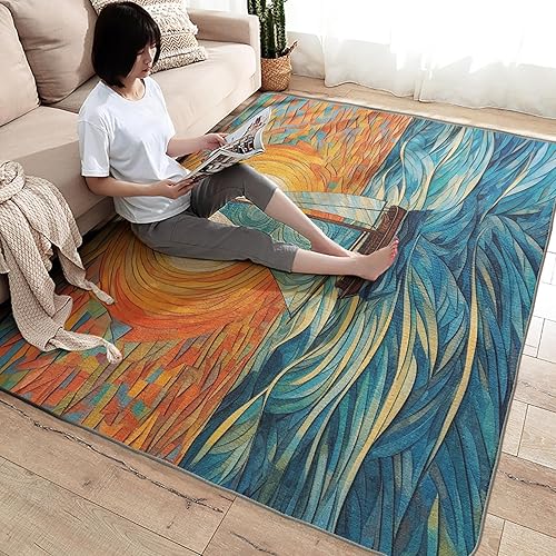 Miniatura 4 de Alfombra náutica de 2 x 3 pies, alfombra de barco para entrada, sala de estar, dormitorio, alfombra náutica de área pequeña y decoración de