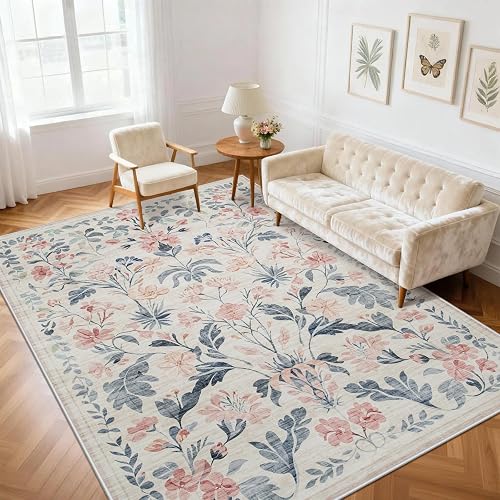 Yidanamy 5x7 Boho Floral Washable Rug