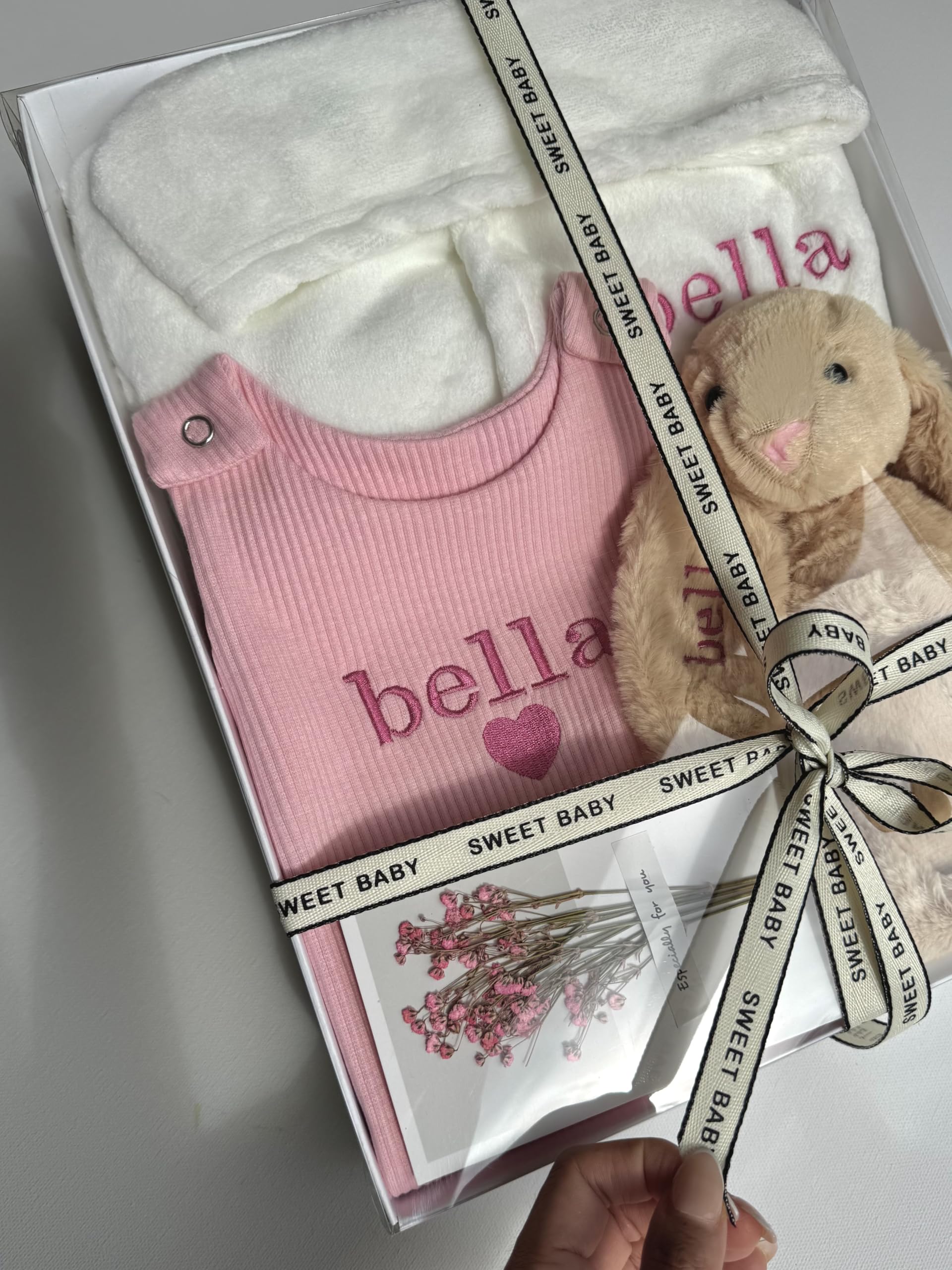 Personalised Baby Gift Set with Box or Without for Baby Boy or Baby Girl, Perfect for Baby Shower Gifts & Christenings with Gift Message Card Ready to Gift (Option 6, 18-24 Months)
