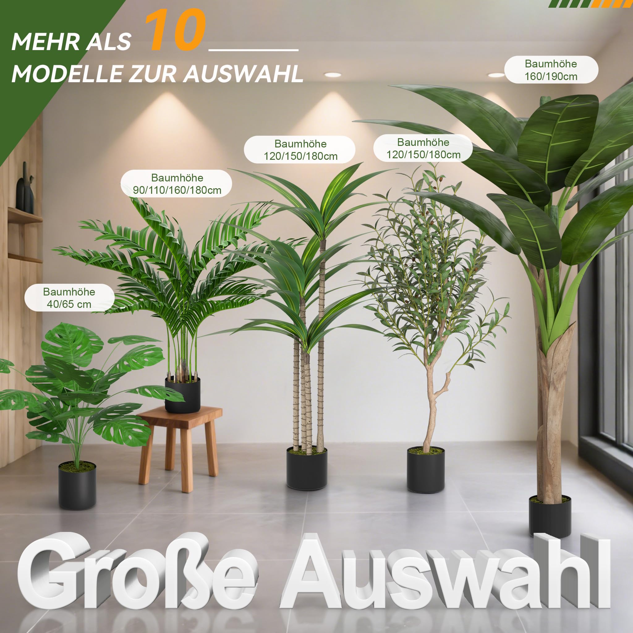 FIVMEN Plante artificielle Dracaena Fragrans Plantes d'intérieur Plantes artificielles Arbre artificiel comme réel avec pot Plantes artificielles Plantes artificielles Fausse plante pour salon