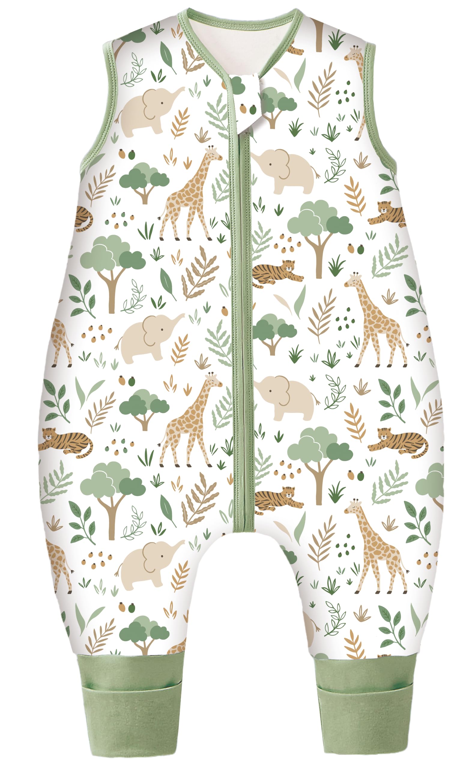 Chilsuessy Winter Baby Sleeping Bag with Feet Warm Baby Sleep Sack with Legs Cotton Toddler Wearable Blanket Walker Sleep Sack for Boys and Girls, 3.5 Tog/Forest Animals, 90cm/3-4 Years