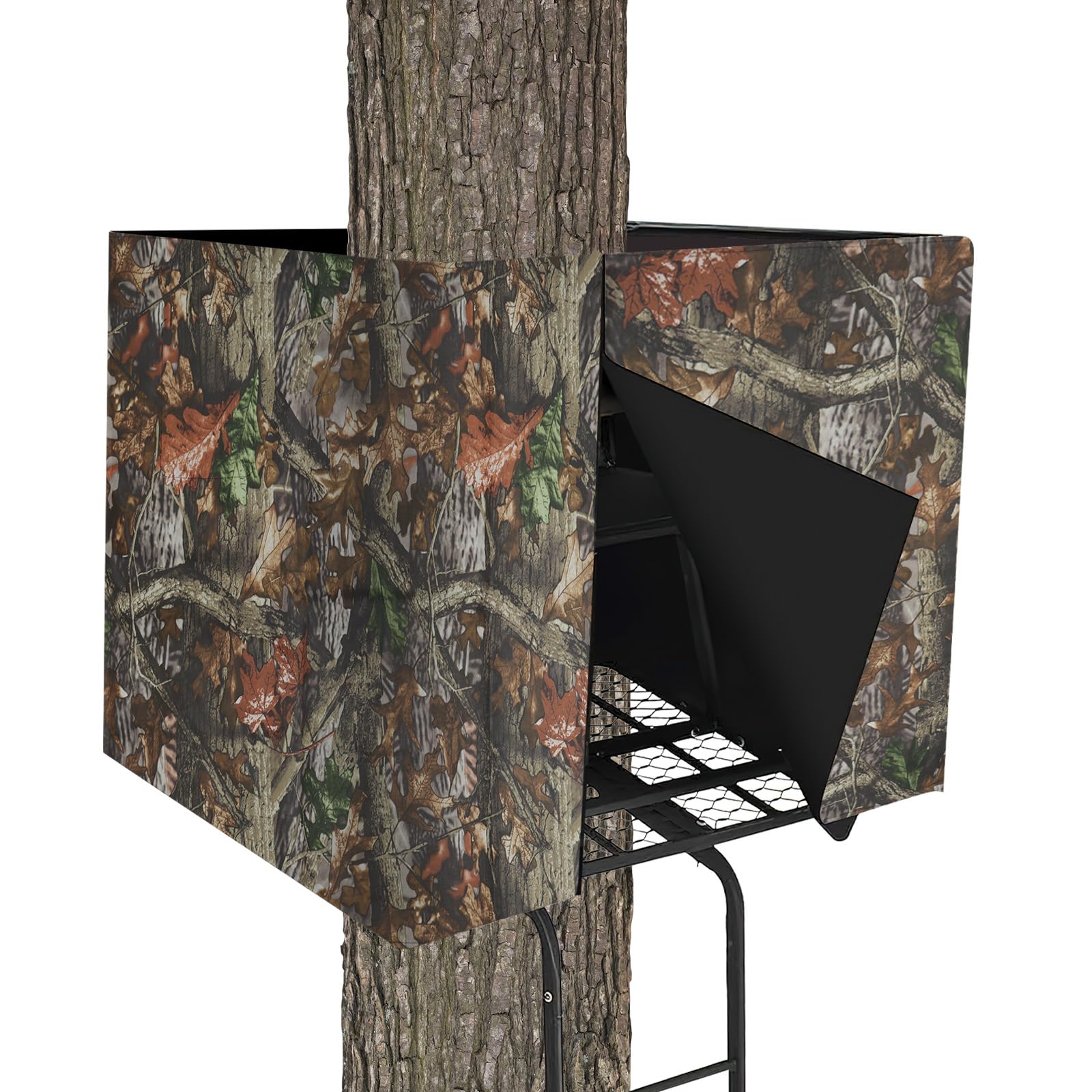 Deer Hunting Tree Stand Blind Cover, Hunting Tree Stand Blinds Tree Stand Camo Hunting Blind Cover with 2 Pocket and Zipper for Hunting Deer Turkey Elk Moose