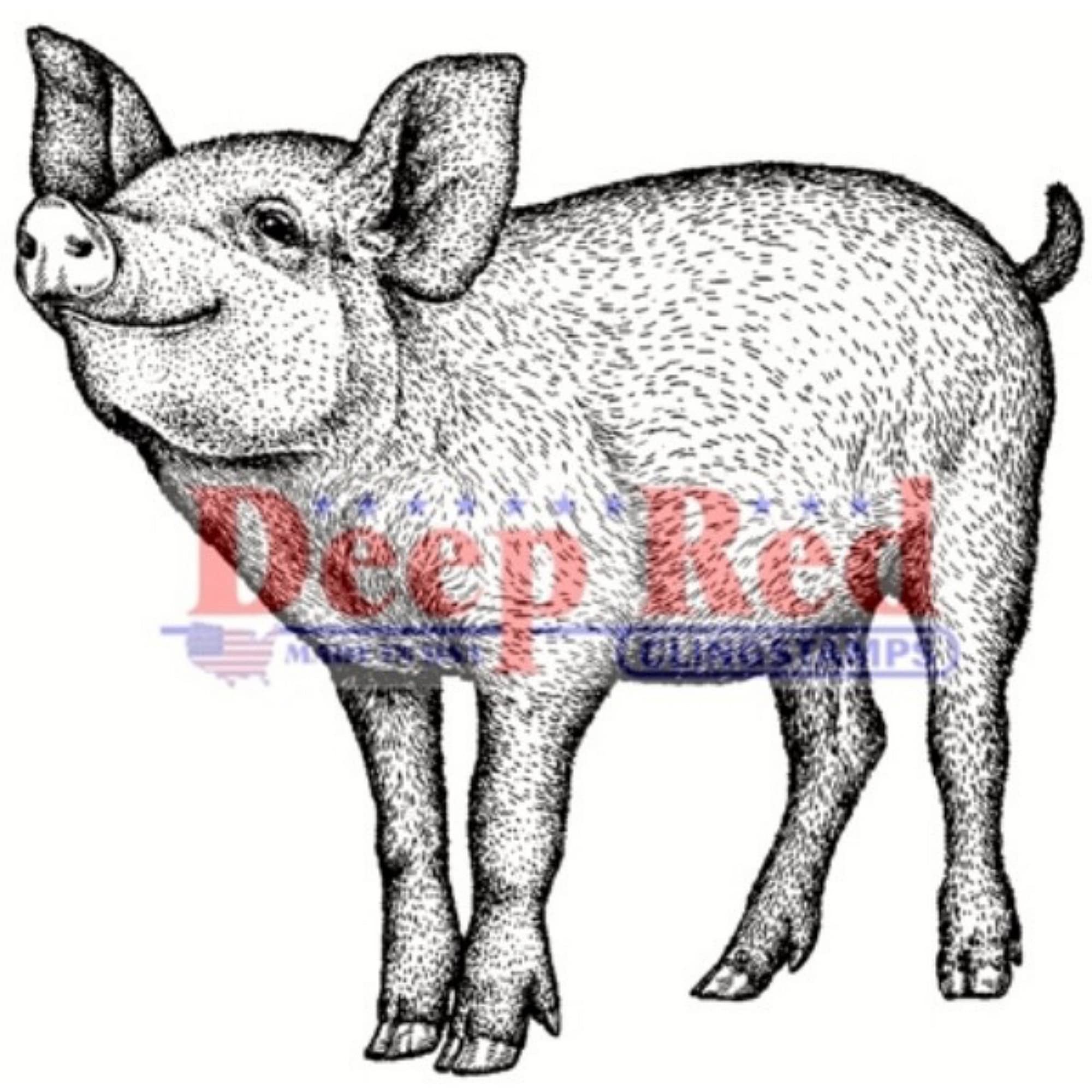 Stamps Tampon étirable Piglet-Deep Rouge Rouge Profond, Acrylique, Multicolore
