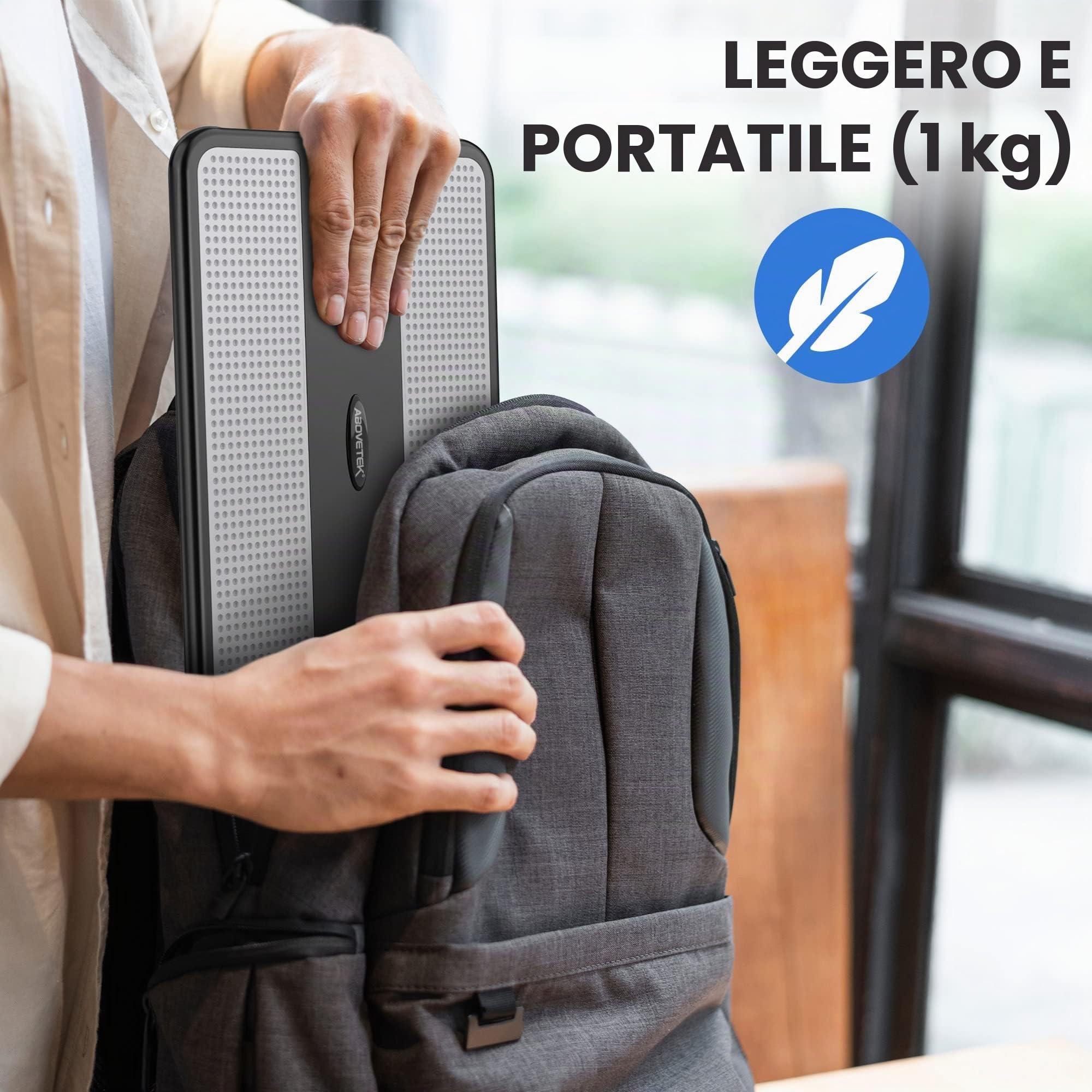 AboveTEK Supporto Portatile per Laptop con Tappetino per il Mouse - Ideale per l'Uso a Casa, in Ufficio e All'Aperto - Grigio