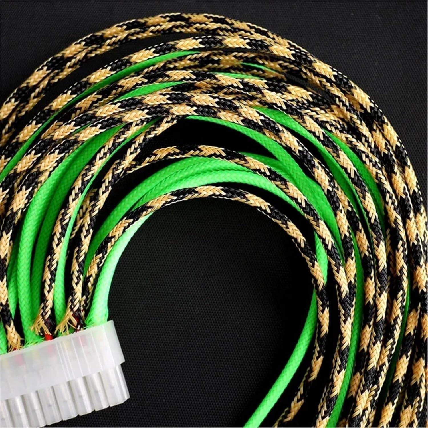 Black-Yellow Braid Sleeve High Density Sleeving Cable Wrap Sheath for Electric Cables for Pets, Bite-Resistant Cable(2mm,20 Meters)