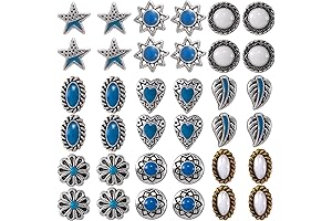 45Pcs 3D Turquoise Western Nail Gems