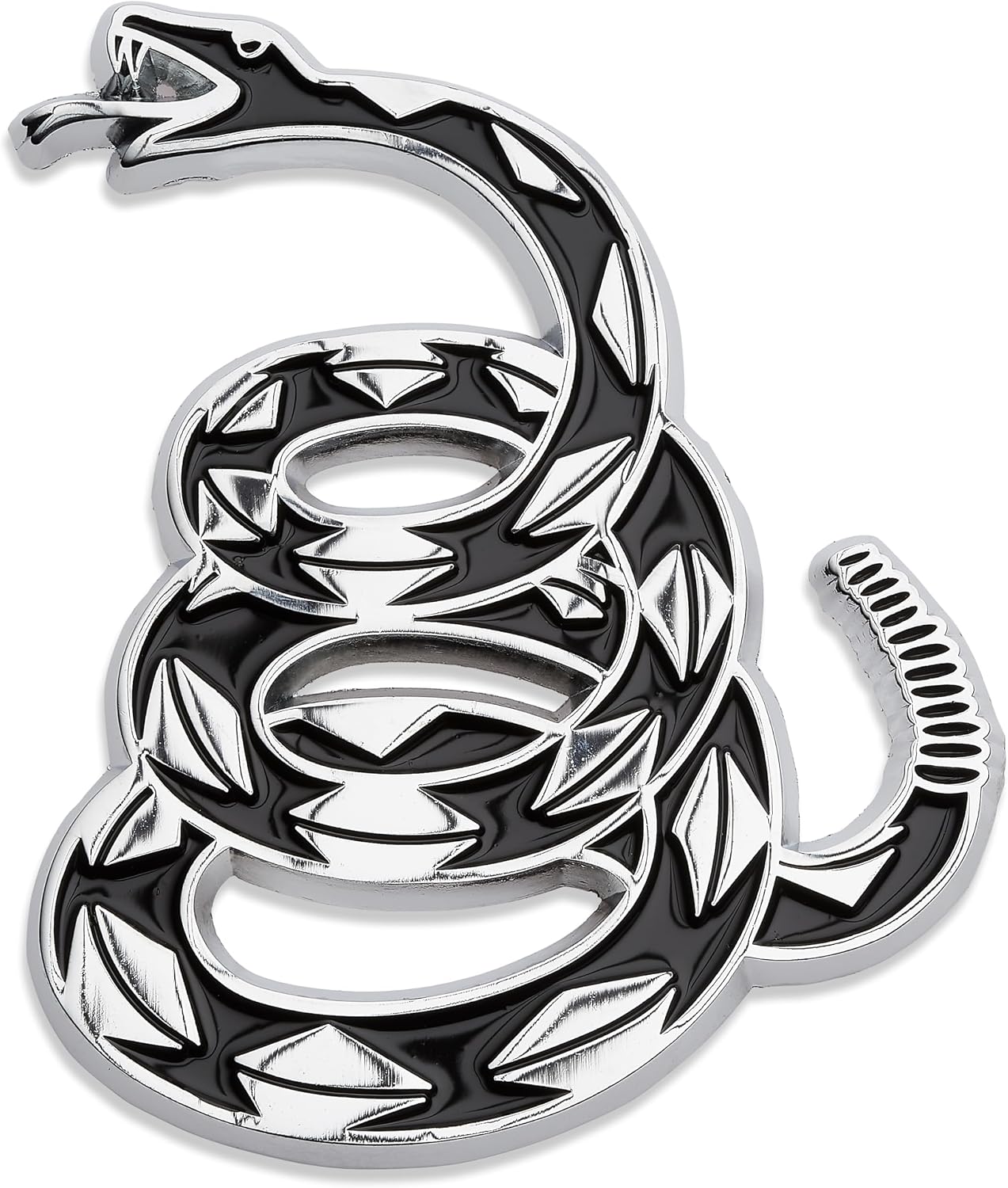 Revolution Car Badges Don't Tread On Me Metal Auto Emblem - Gadsden Flag Rattlesnake 3D Snake Badge - Premium Alternative to Bumper Stickers and Decals (Tactical Black)