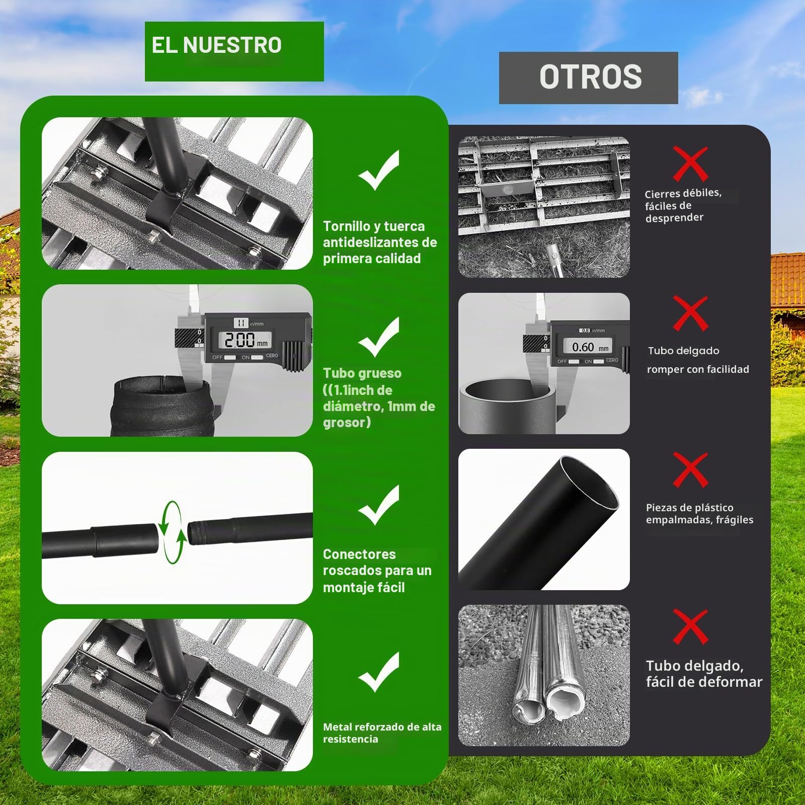 Rastrillo Nivelador de Césped 87x24cm,Herramienta Niveladora de Césped con 172.5cm de Mango Largo Ajustable para Nivelar Tierra,Arena o Suciedad,Nivelador de Césped para Patio,Jardín,Golf Campo,Granja