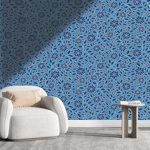 Papel tapiz floral fácil de quitar, para decoración de pared de cocina, para dormitorio, fácil de cortar (Ancho) 40 pulgadas de ancho x 31.5