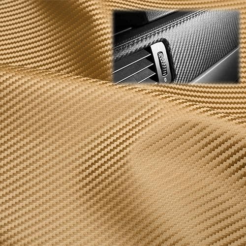 EzAuto Wrap Funda de asiento de automóvil de 12 x 54 pulgadas (1 x 4.5 pies), tela dorada de fibra de carbono de 54 pulgadas de ancho, tela de disponible en Yaxa Venezuela
