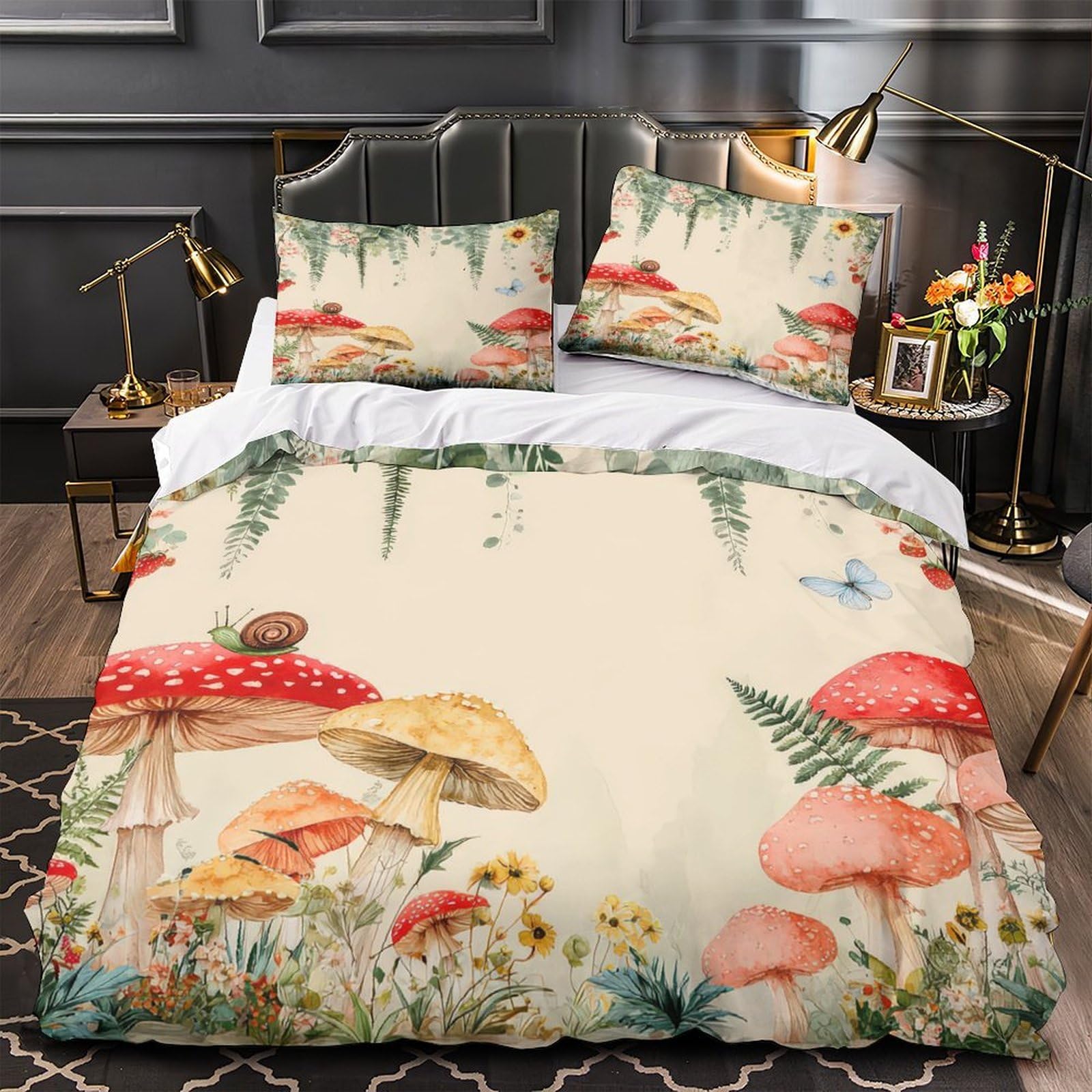 Housse de couette crâne anti-allergie résout les nuits agitées parure de lit 3D King