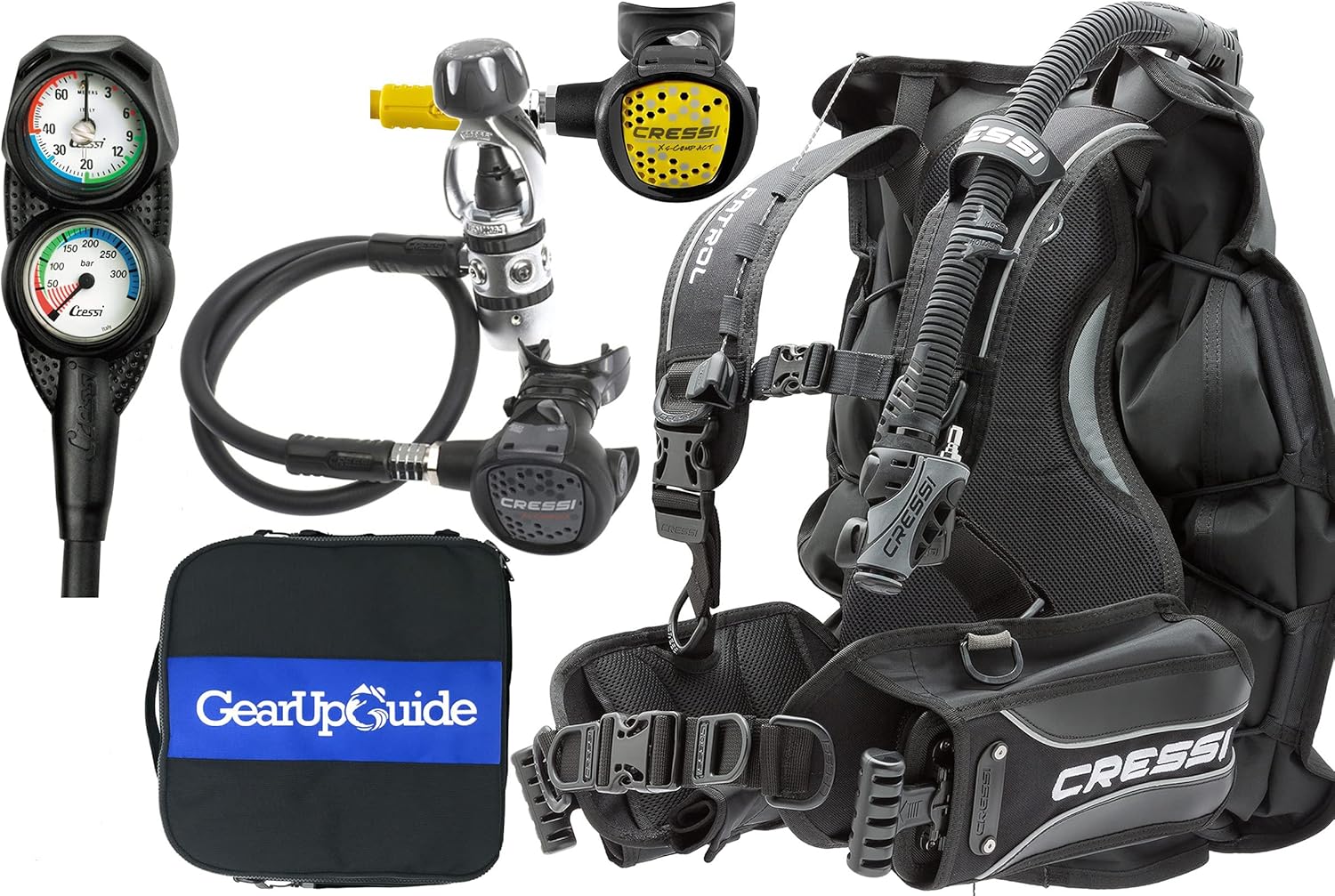 Cressi Patrol BCD Scuba Diving Gear w/ AC2 Compact Regulator, Compact