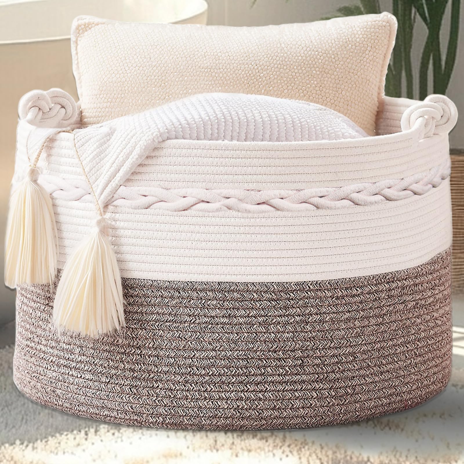 Quincunx Large Cotton Rope Basket (20