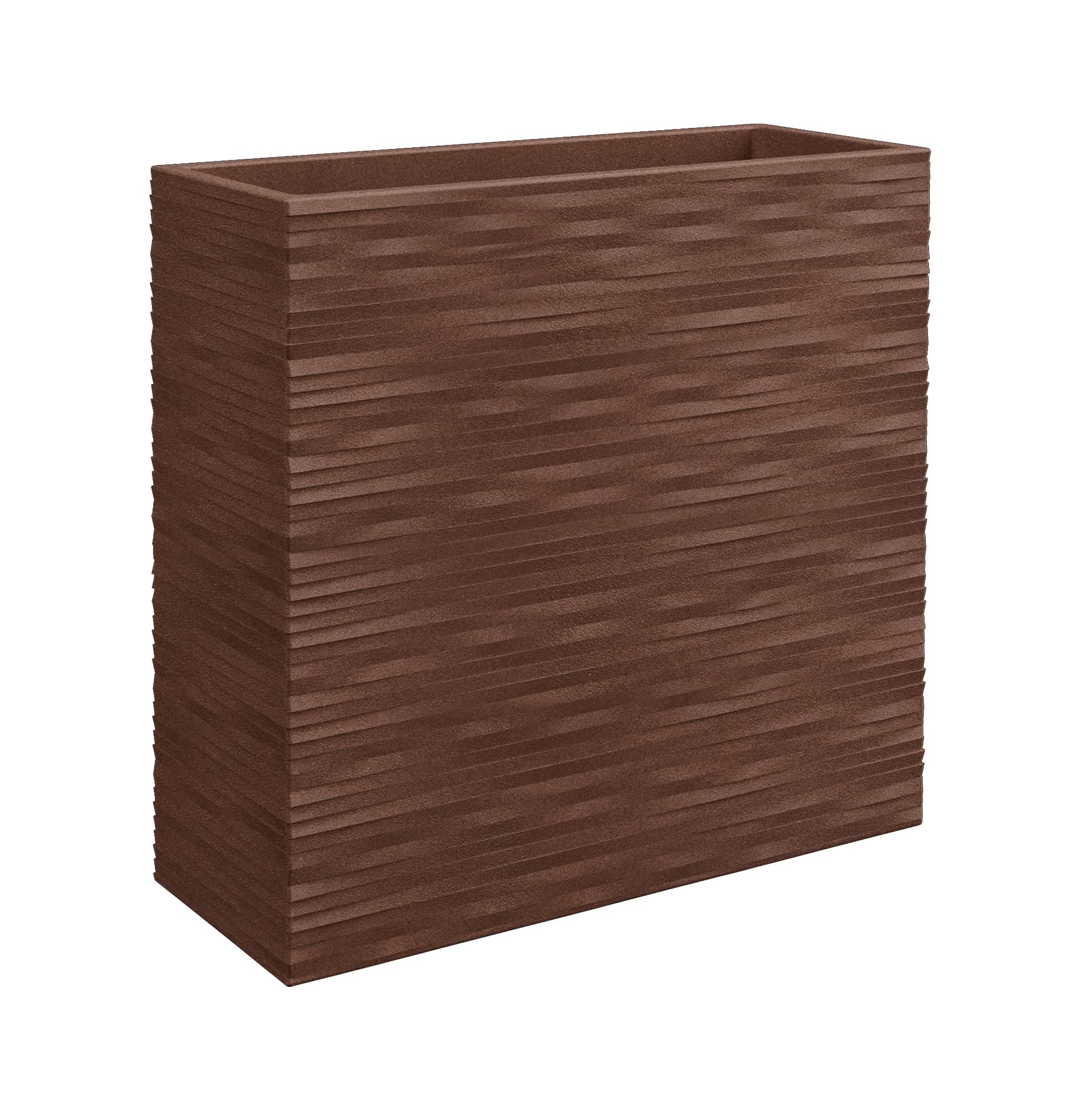 Nicoli Vaso Separé grande in resina effetto rilievo 3D, fioriera rettangolare decorativa per esterno ed interno, resistente UV e gelo, perfetta come parete verde (BIANCO 80x30x75h cm)