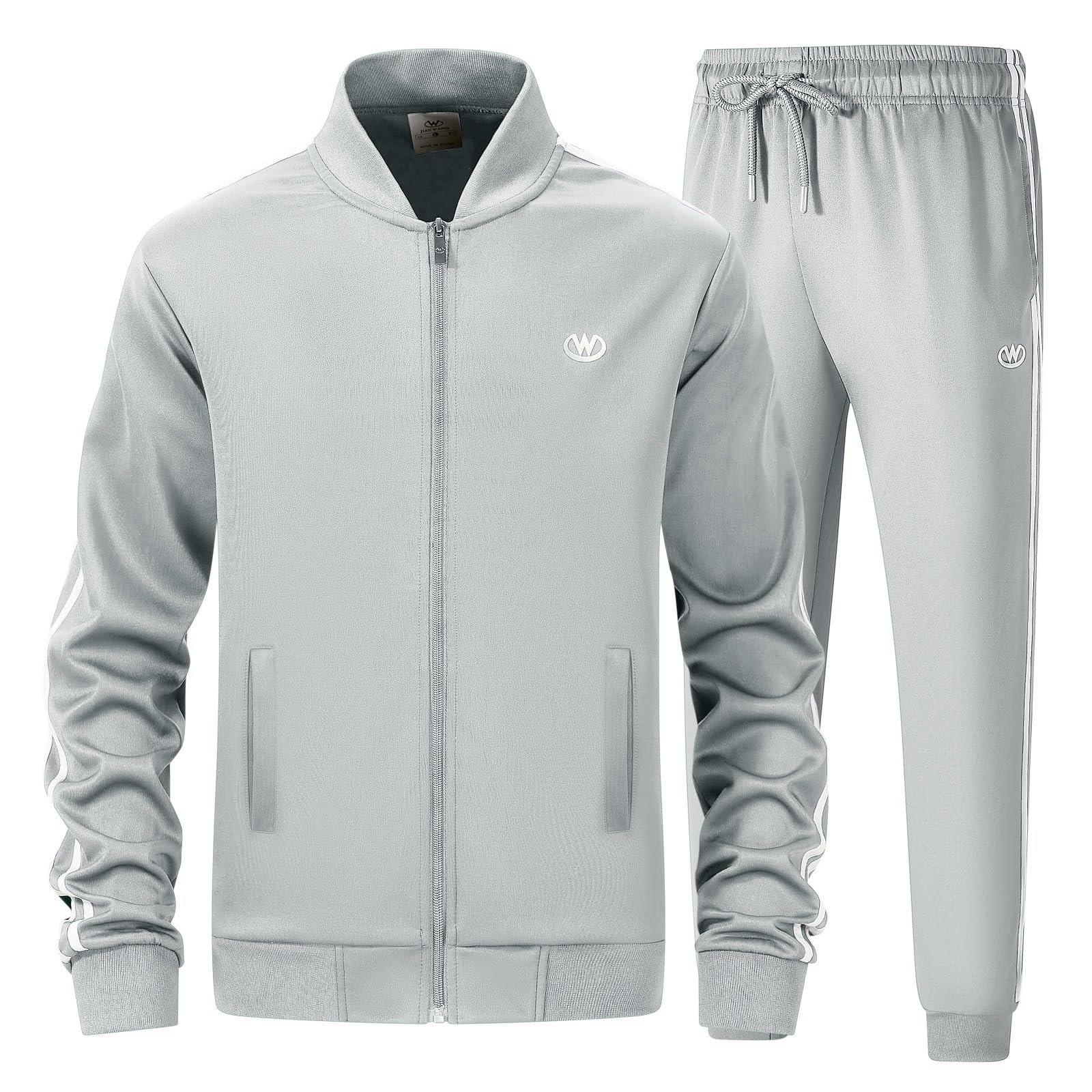 wiebdncj Herren Trainingsanzug Langarm 2-teilig Jogginganzug | Jacke und Hose mit Reißverschluss und Taschen; atmungsaktiv und bequem; perfekt für Sport, Training, Loungewear und Alltag