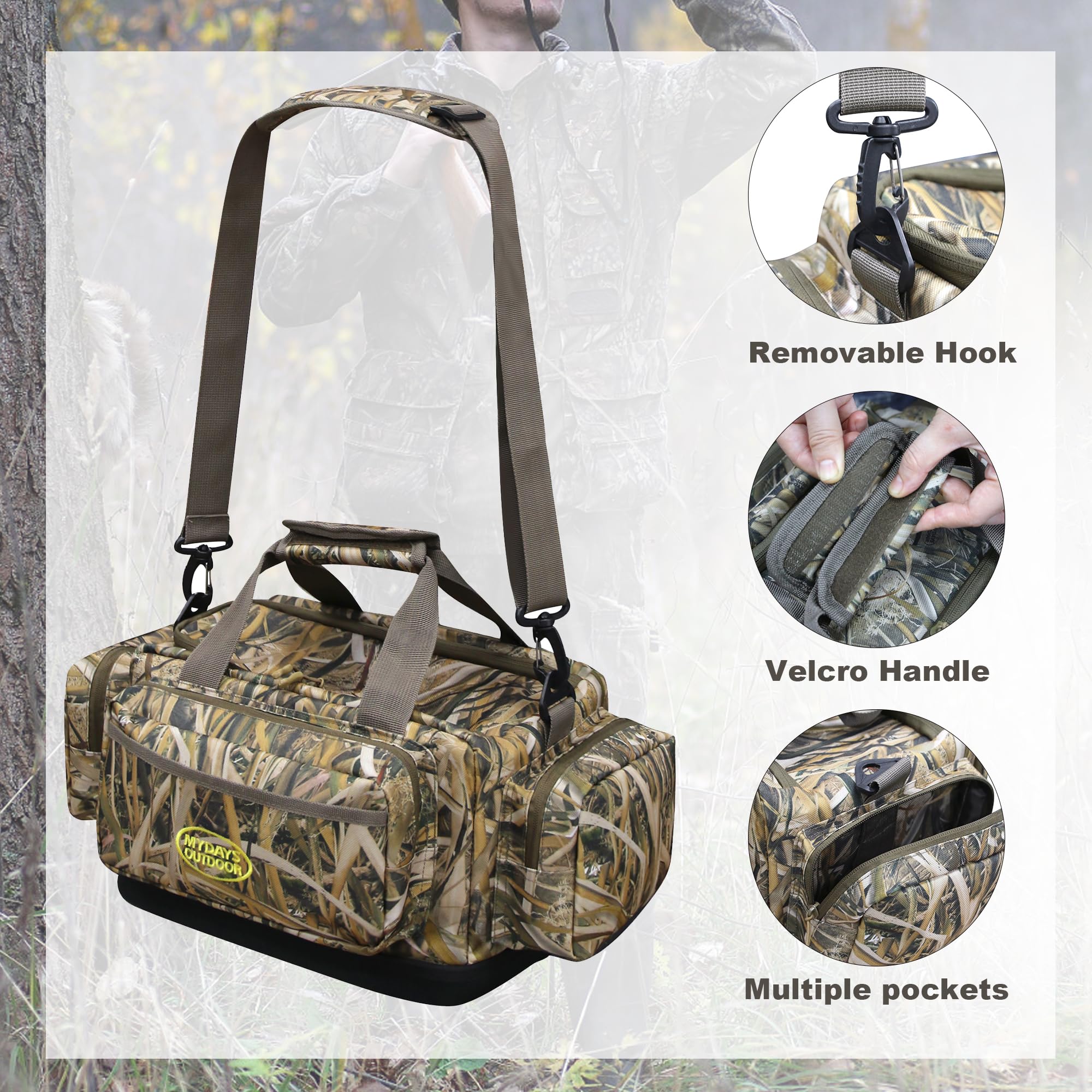 MYDAYS OUTDOOR Hunting Blind Bag - Floating Waterfowl Duck Hunting Blind Duffel with Multiple Storage Compartments
