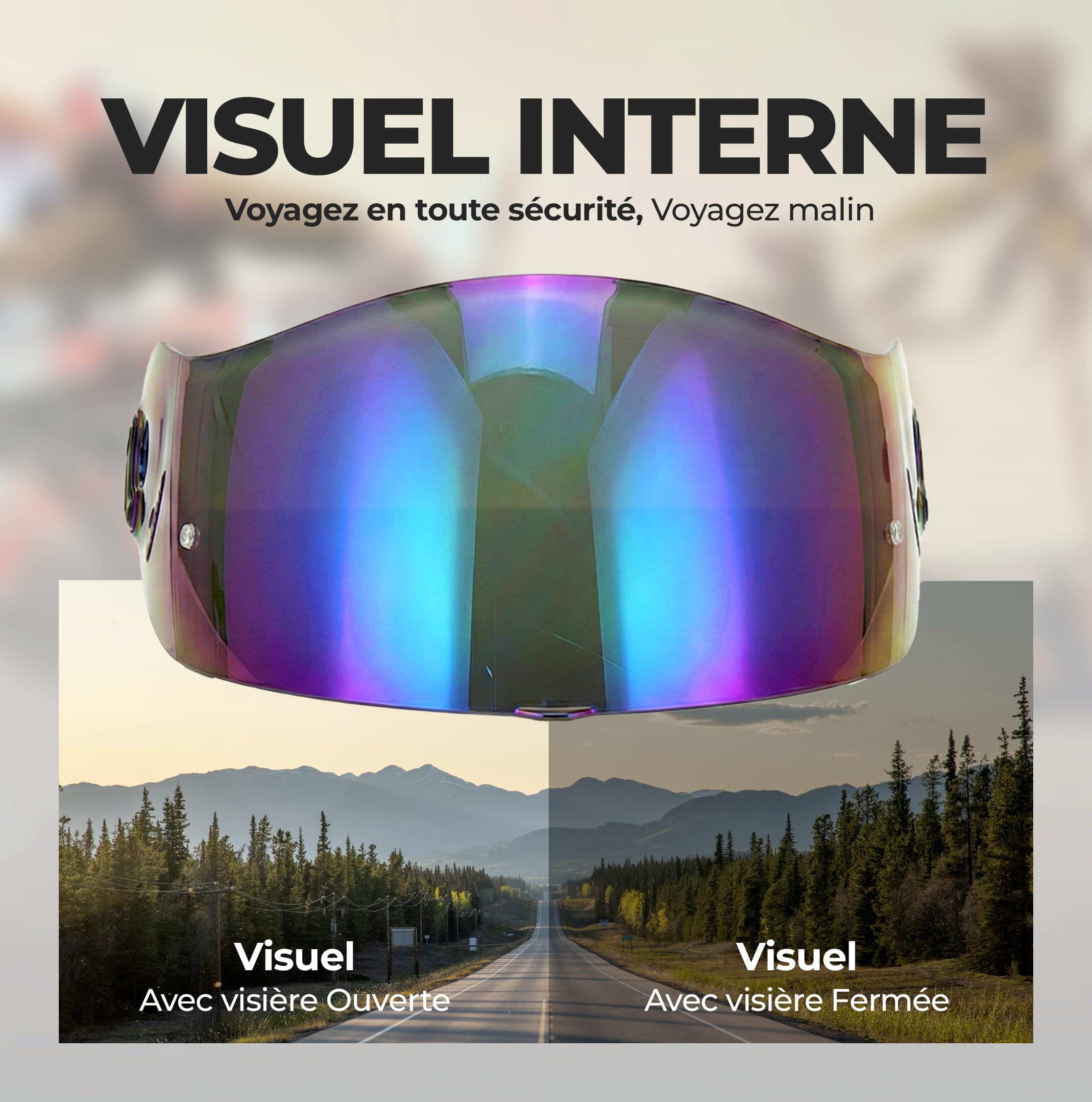 Visière Compatible avec Xlite X803 - X802 - X802r - X802rr - X702 - X661 - X603 - Xsf 02 (Iridium Chrome') | Écran compatible aussi avec X661 - X603 - Xsf 02 - X803 Rs - X702 Gt