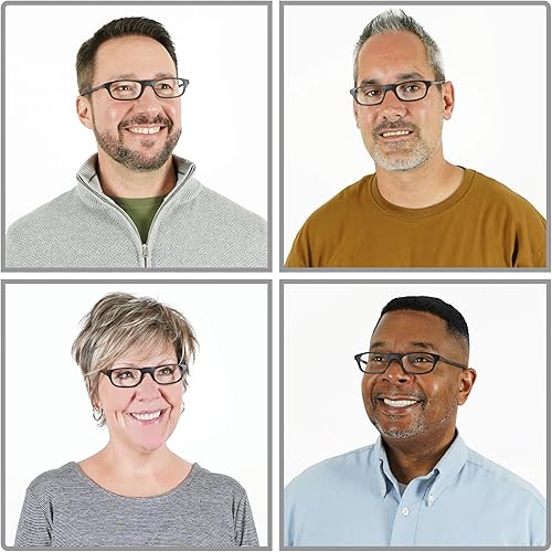 Miniatura 3 de Clic Slastik - Anteojos de lectura magnéticos con bloqueo de luz azul de banda suave, lectores de computadora con patillas ajustables, Windu (M-XL)