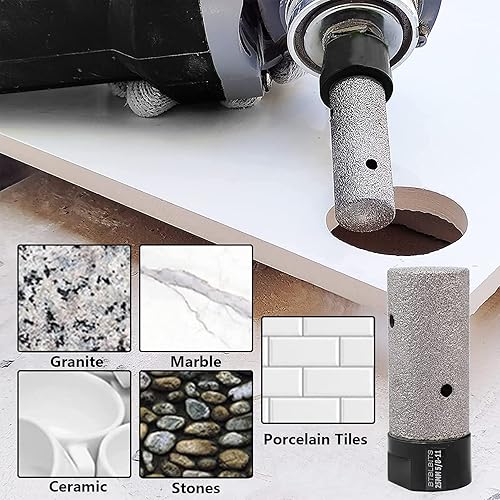 Miniatura 3 de Broca de diamante de 1 pulgada y 0.984 in, broca de sierra de diamante para ampliar la forma o bisel redondo, agujeros existentes en porcelana,