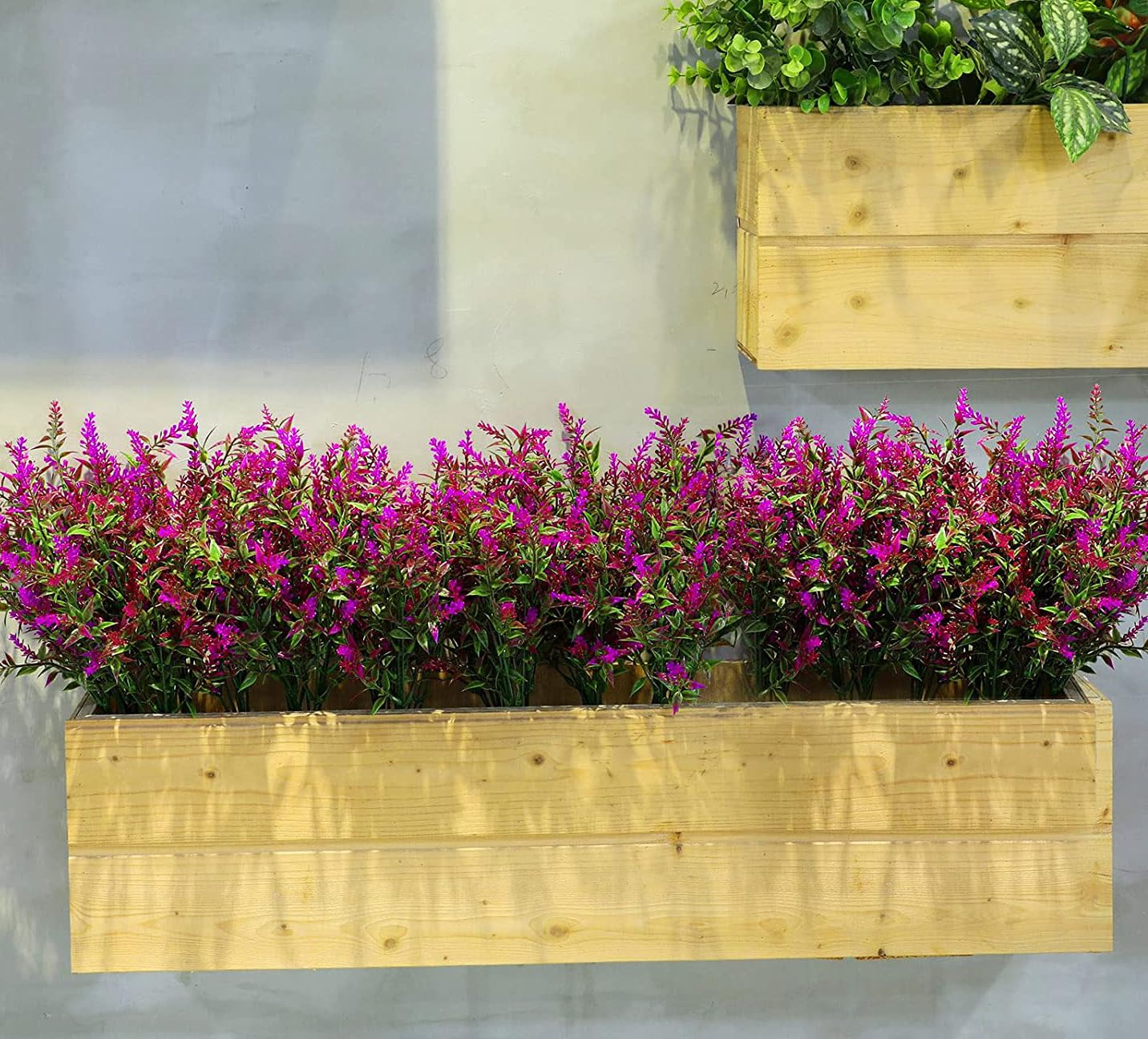 Xinnun 24 fiori artificiali di lavanda, piante artificiali per esterni, resistenti ai raggi UV, margherite, peonie, lavanda, decorazione primaverile, per giardino, portico, finestra