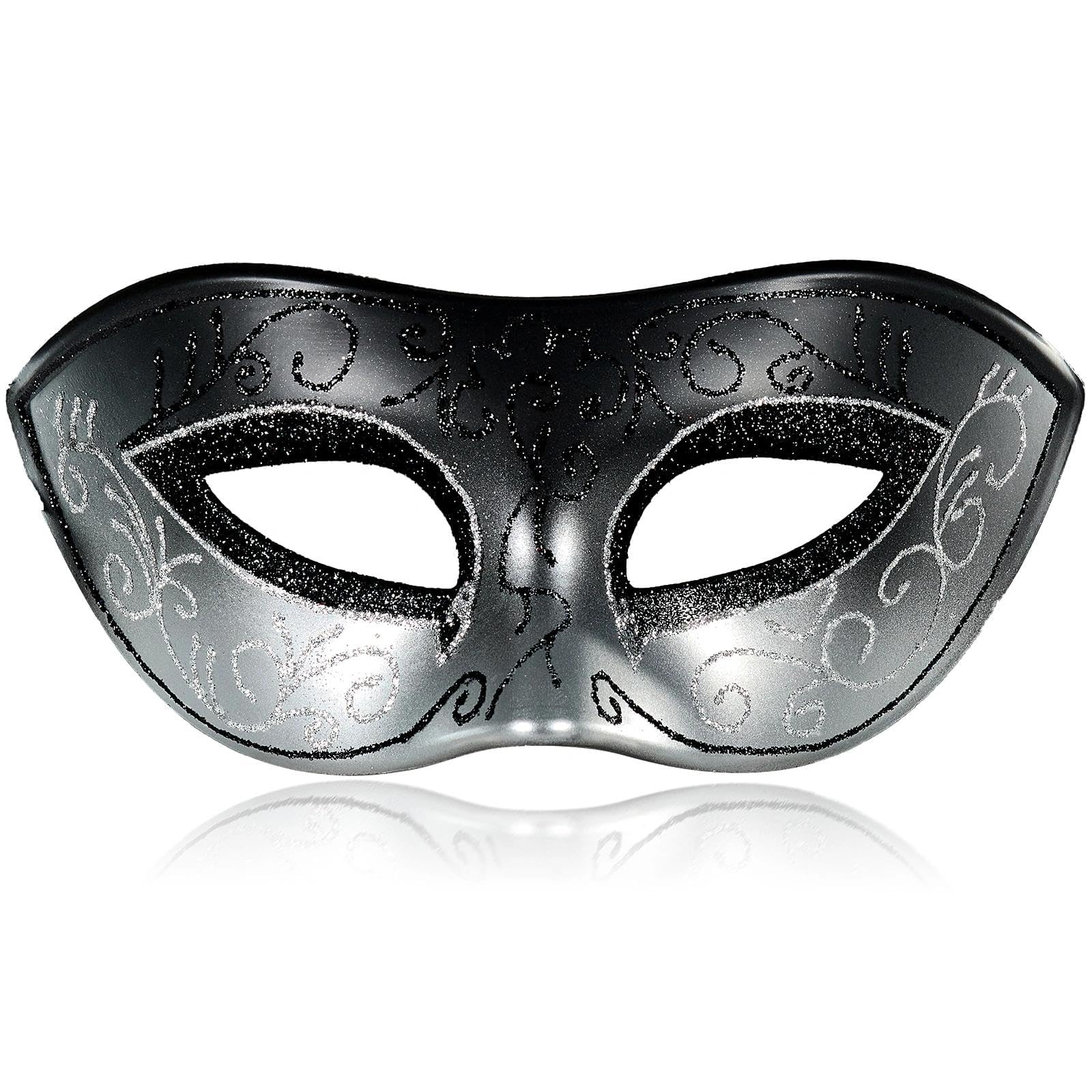 MYSEUNI Sliver Venetian Masquerade Mask for Men - Retro Carnival Mask- Adjustable Headband for Halloween, Mardi Gras, Costume Balls & Venetian Nights — image 1
