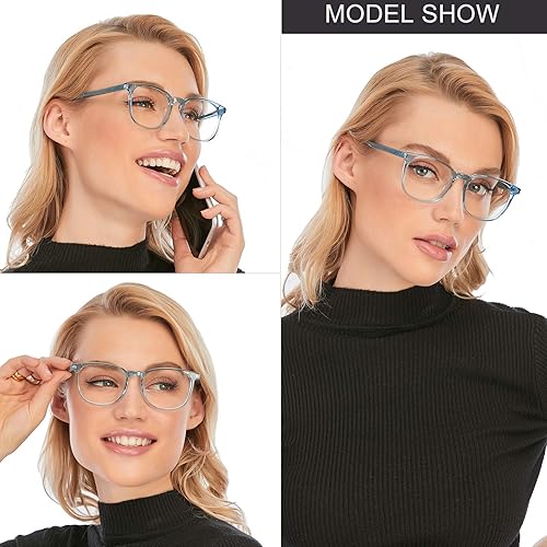 Miniatura 3 de Lentes de lectura para computadora con bloqueo de luz azul, paquete de 2 unidades, redondos, antirreflejos, antirreflejos, fatiga ocular, para