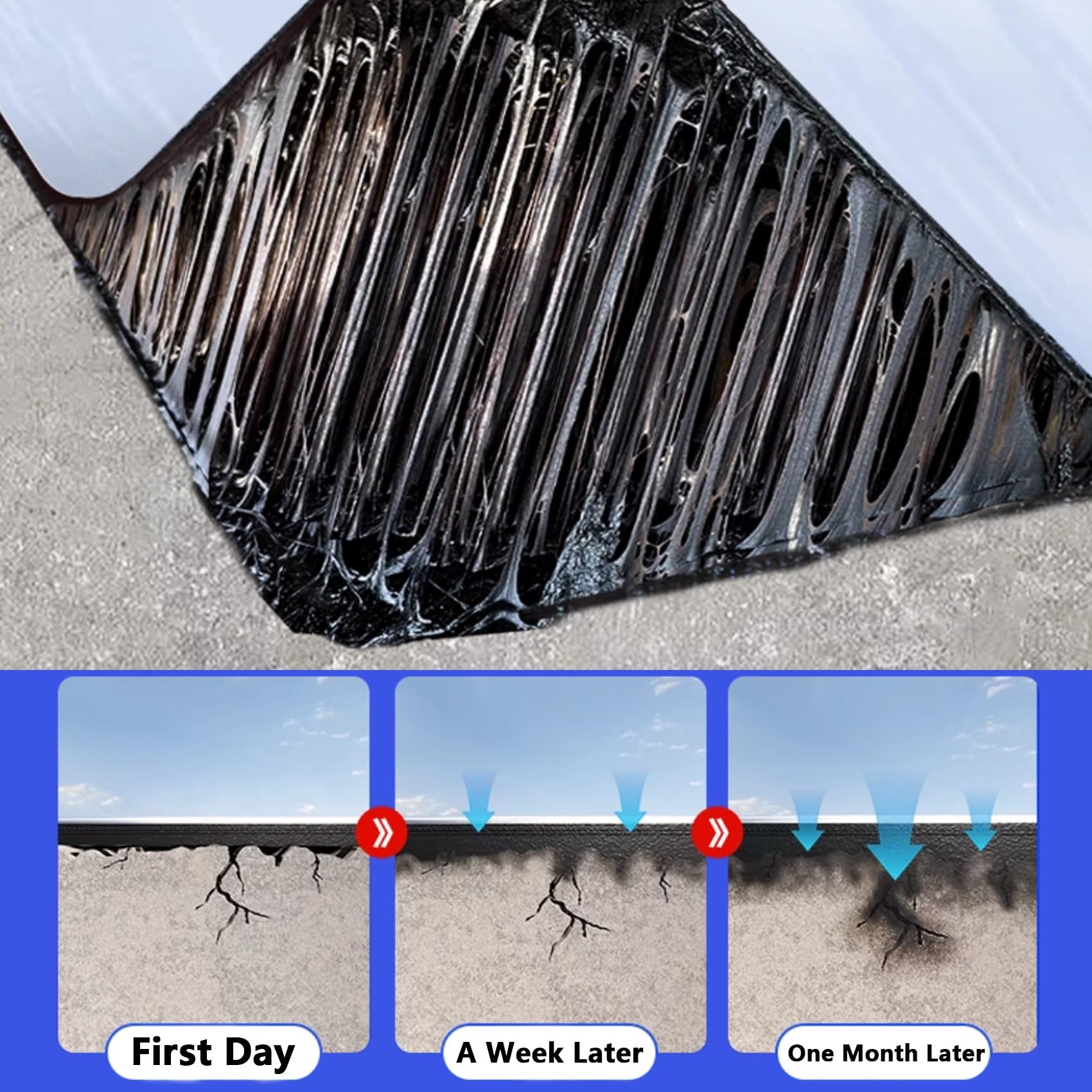 Tela Asfáltica Autoadhesiva Tejado, Cinta de Aluminio Impermeable, Rollo Bituminoso Reparación Adhesiva para Terraza Techos Goteras Grietas(20x200cm)