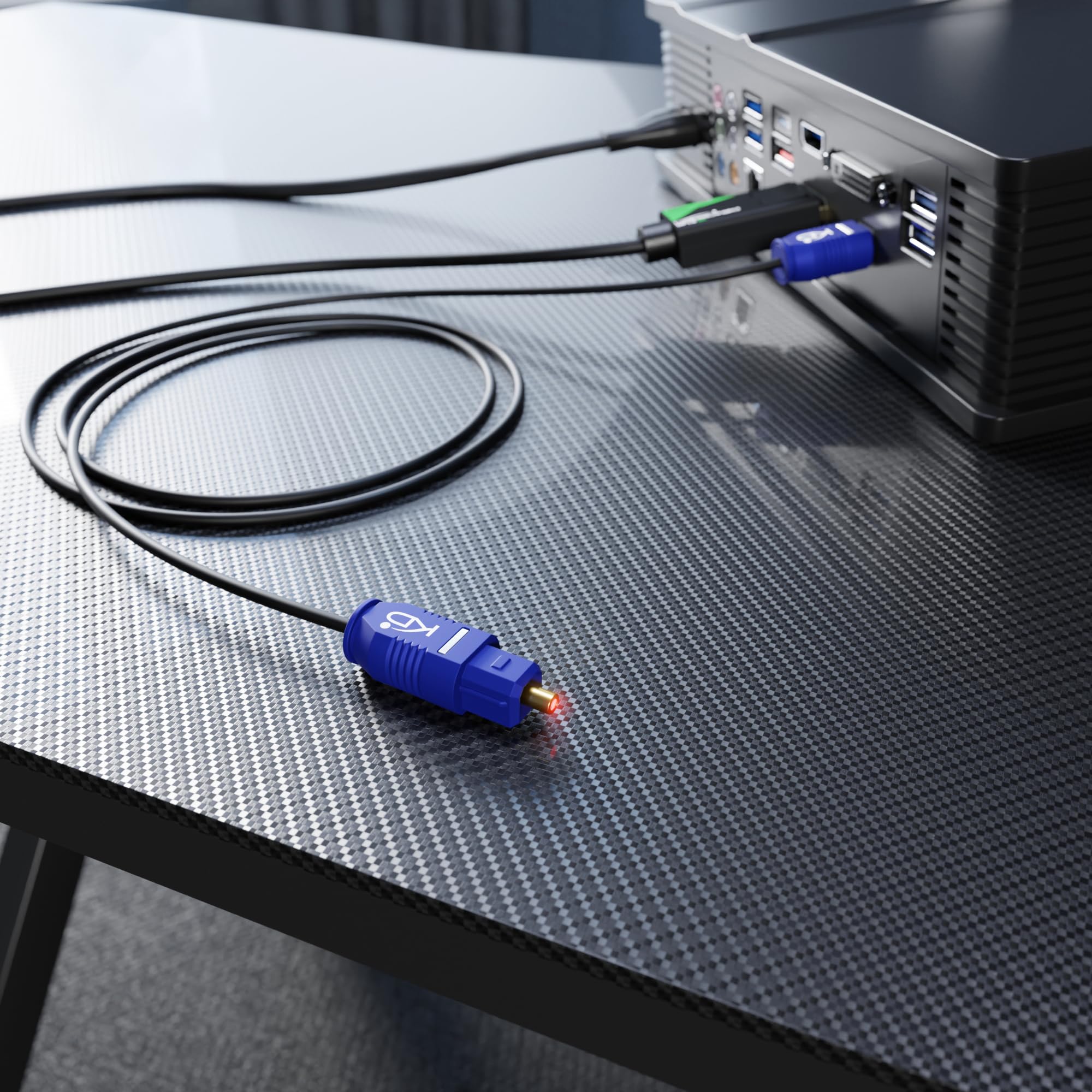 KabelDirekt – Kabel TOSLINK Slim, Kabel Audio Optyczny – 7,5m – Kabel światłowodowy do Soundbaru, Cienki 2mm (S/PDIF, System Stereo/Amplituner, Kino Domowe, Xbox One/PS4)