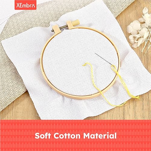 Miniatura 5 de 12 piezas de tela Aida de 14 unidades, 4 tamaños, tela de punto de cruz blanca para bordado de manualidades, tela Aida clásica de reserva para