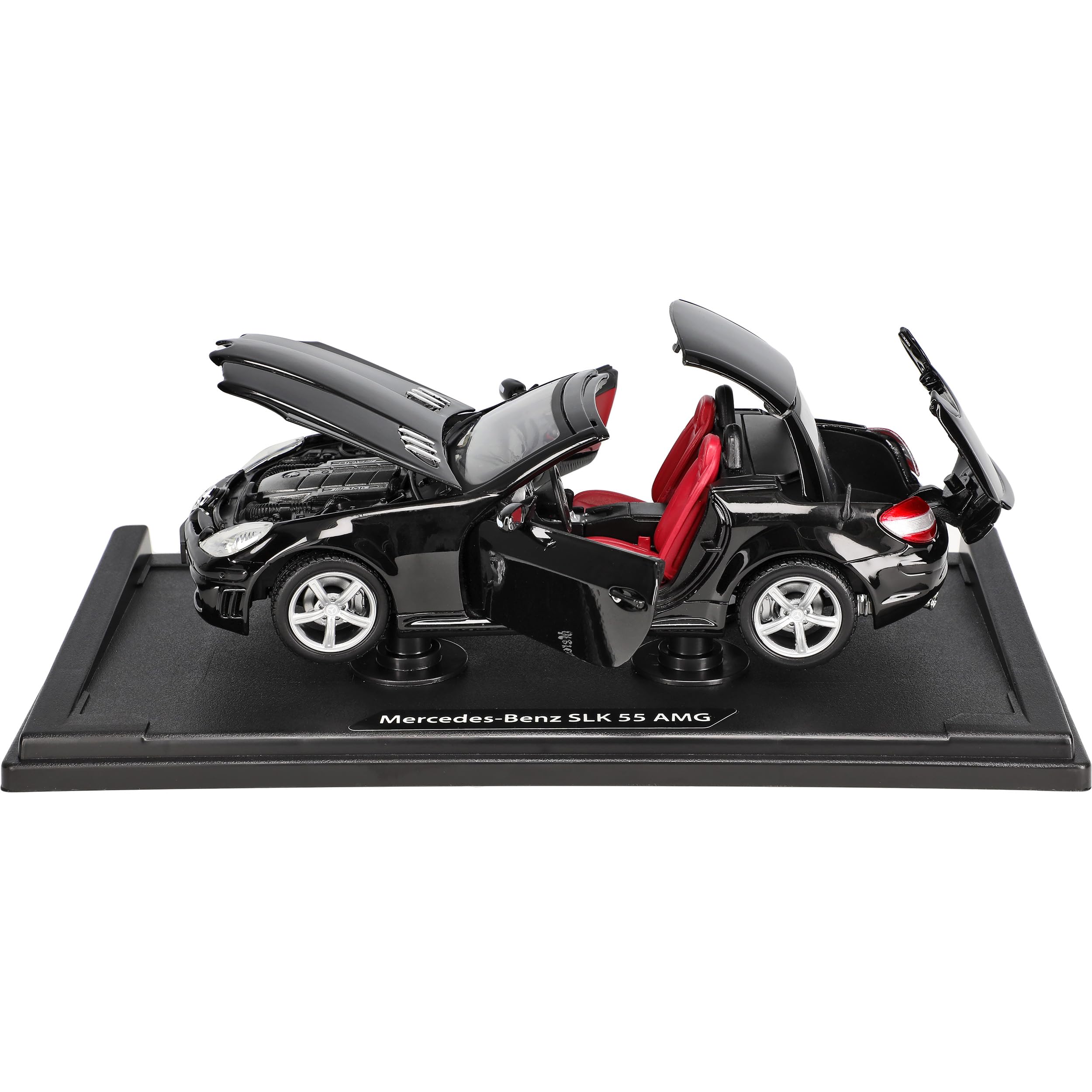 Motormax Mercedes-B SLK R171 2004-2011 55 AMG Schwarz Öffnendes Dach Coupe Cabrio 1/18 Modell Auto mit individiuellem Wunschkennzeichen