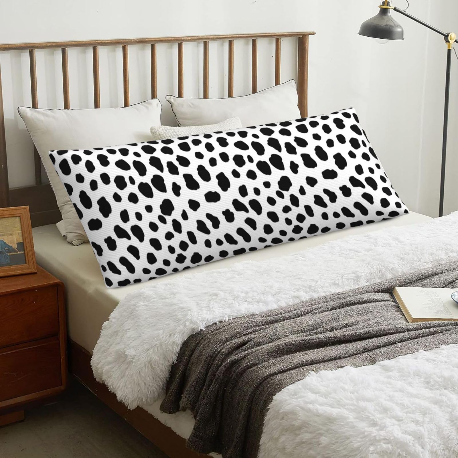 Dalmatian Dog Pattern, Body Pillow Cover with Zipper,Long Body Pillowcase 20 x 60 in